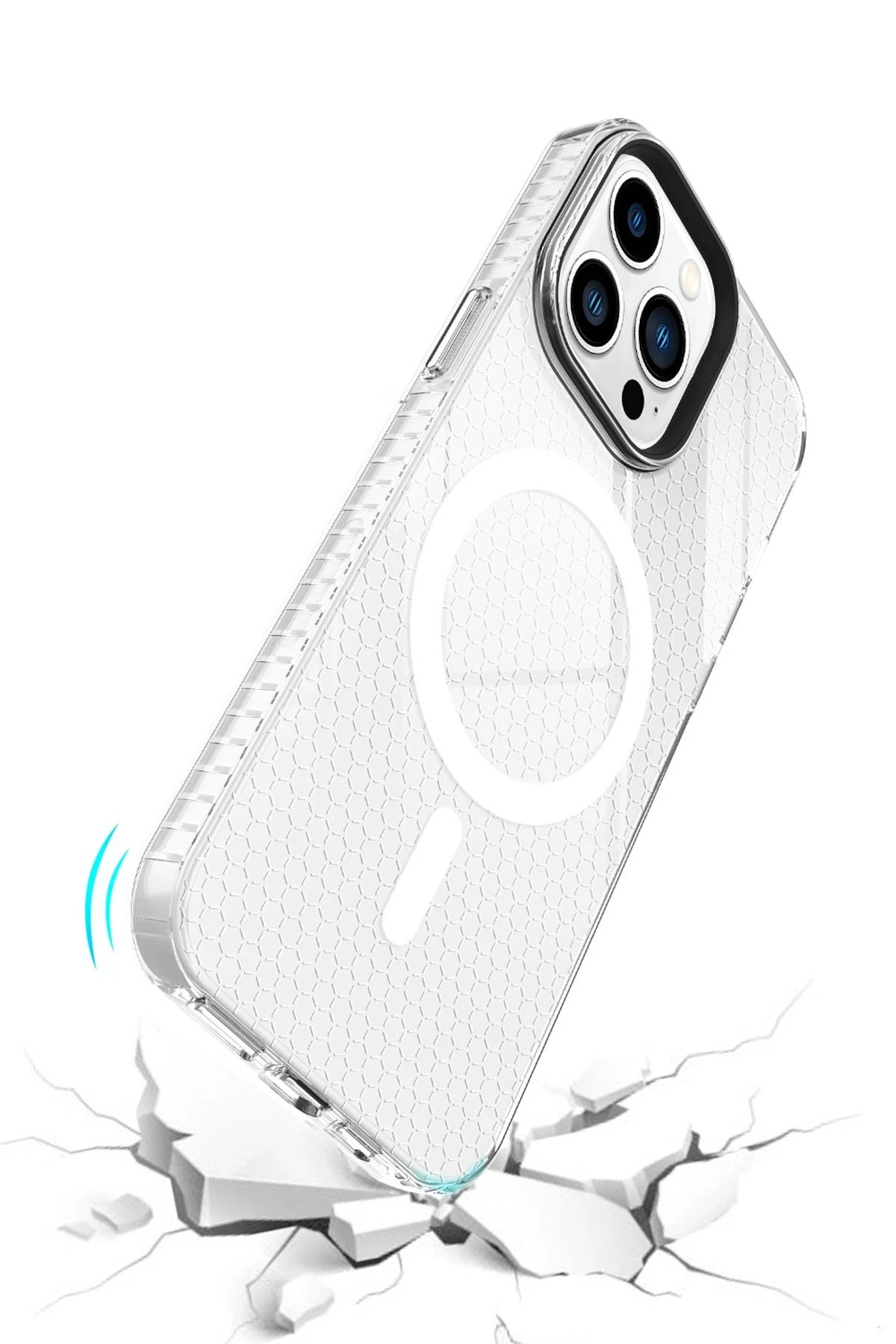 Newface iPhone 14 Pro Kılıf Beta Magneticsafe Silikon - Şeffaf