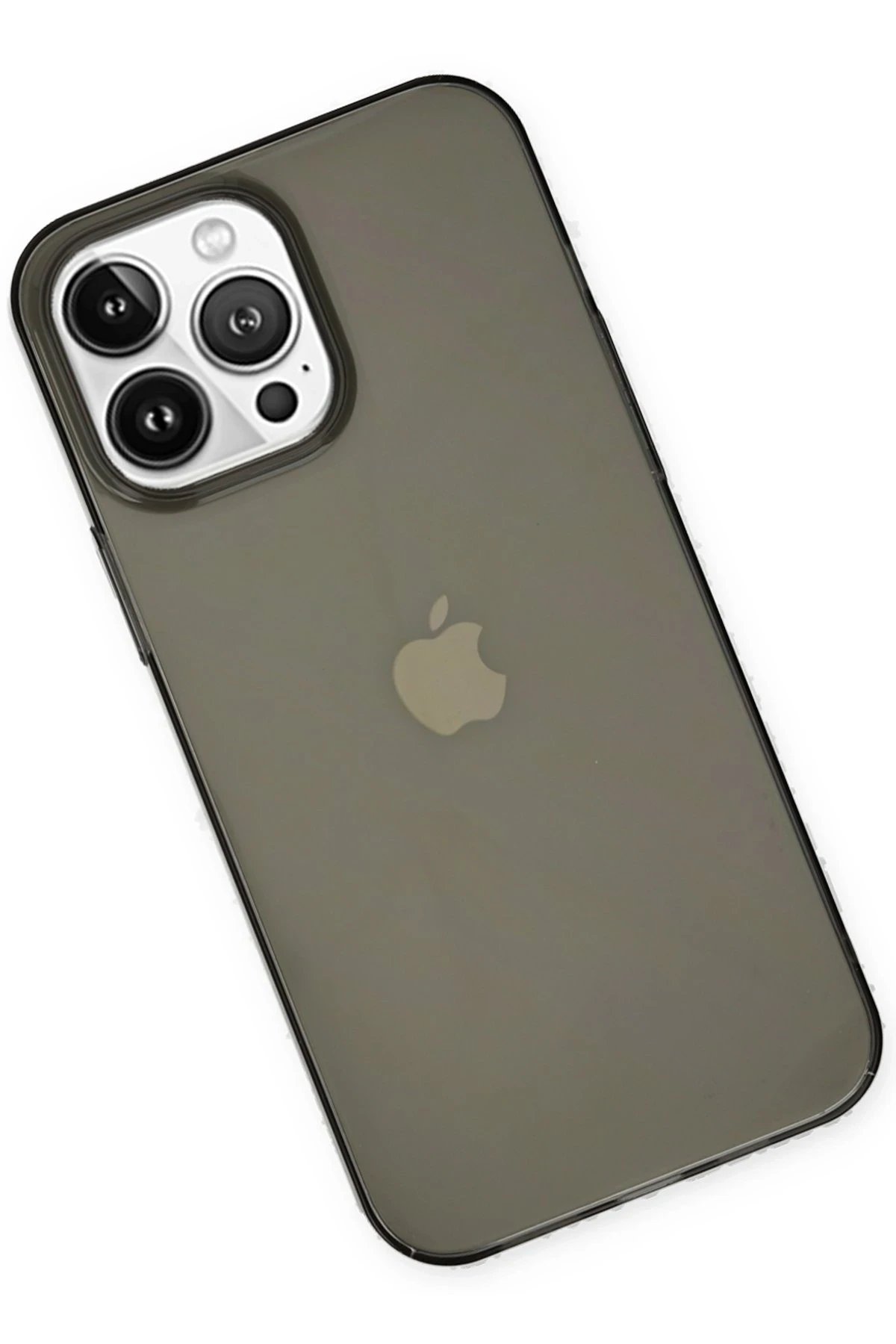 Newface iPhone 14 Pro Kılıf Pc Sert Şeffaf Kapak - Siyah