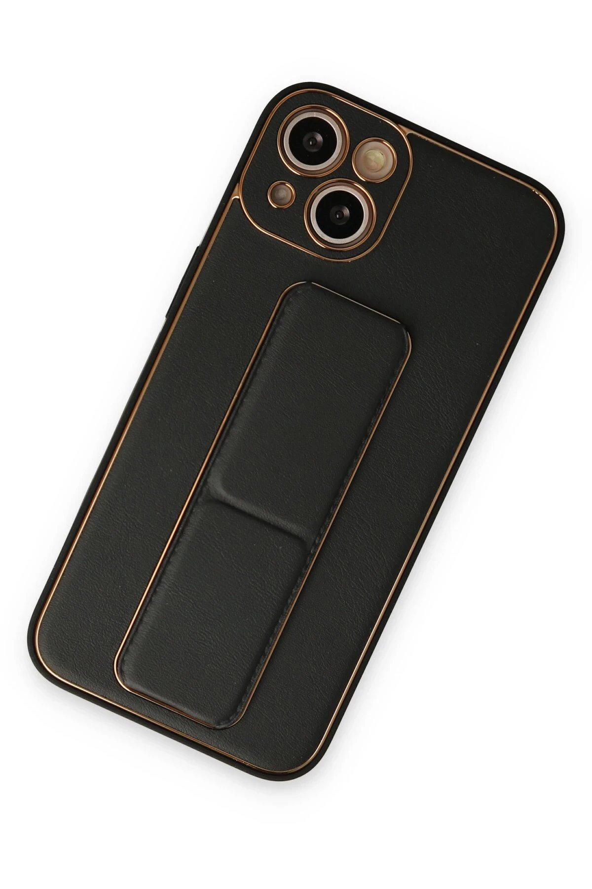 Newface iPhone 14 Plus Kılıf Coco Deri Standlı Kapak - Siyah