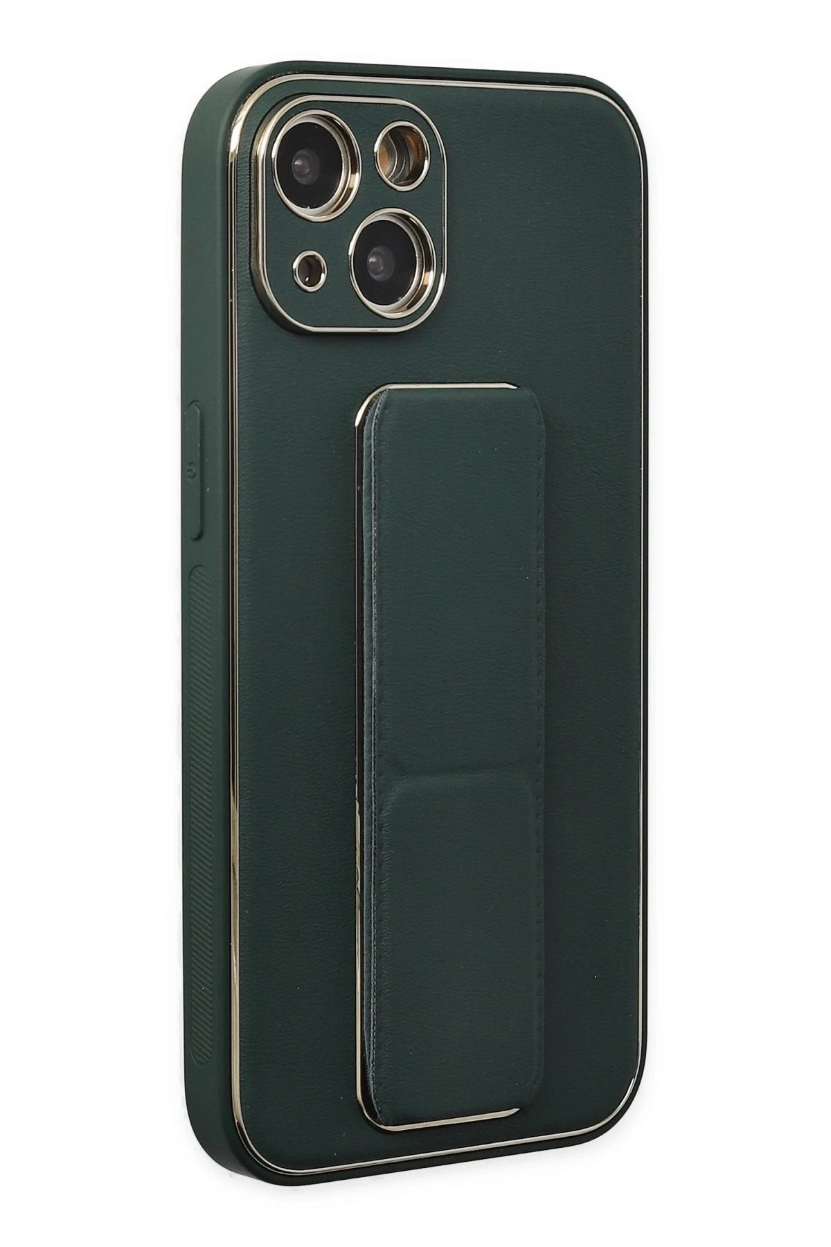 Newface iPhone 14 Plus Kılıf Coco Deri Standlı Kapak - Yeşil