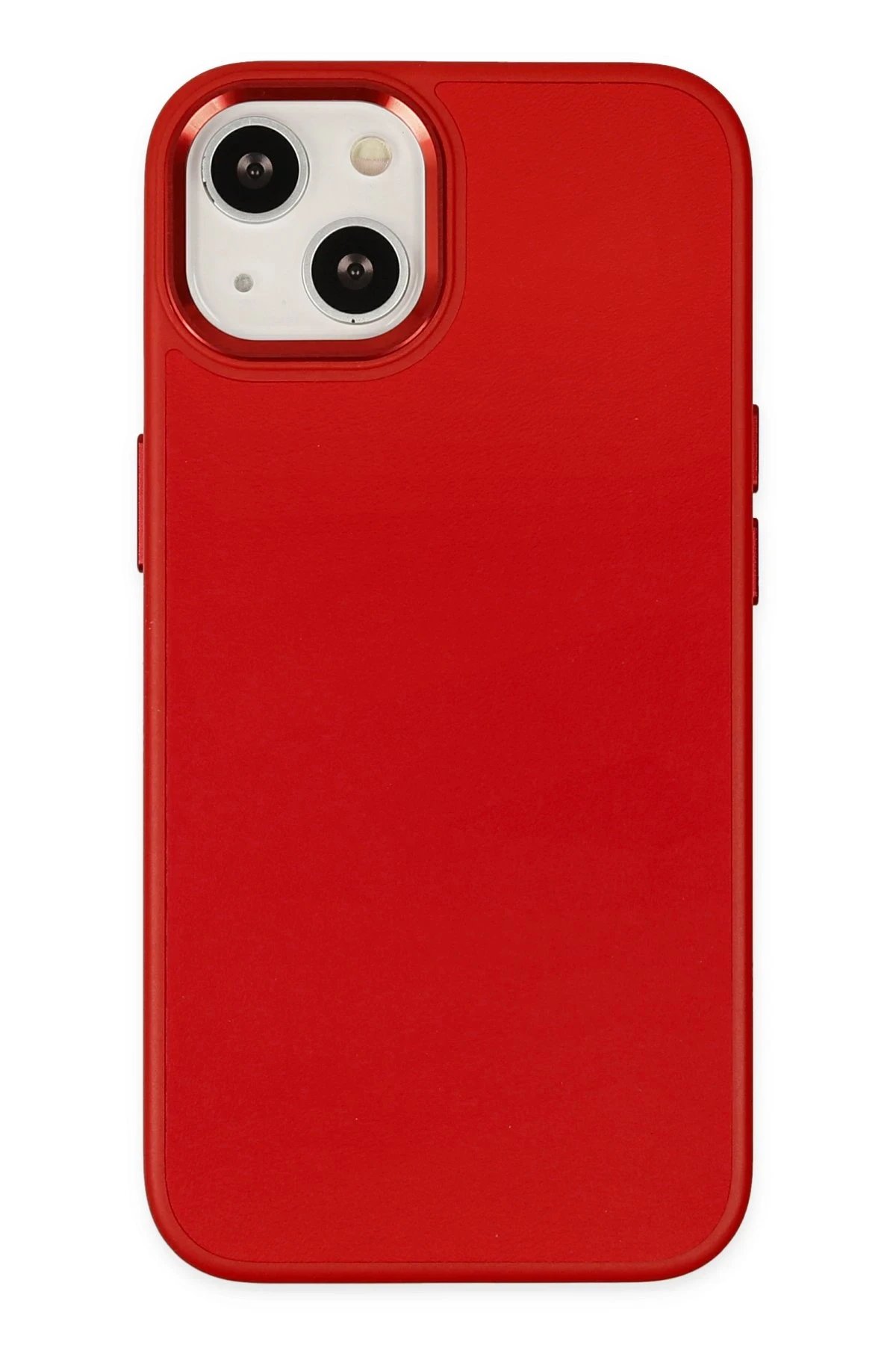 Newface iPhone 14 Plus Kılıf Asya Deri Silikon - Kırmızı