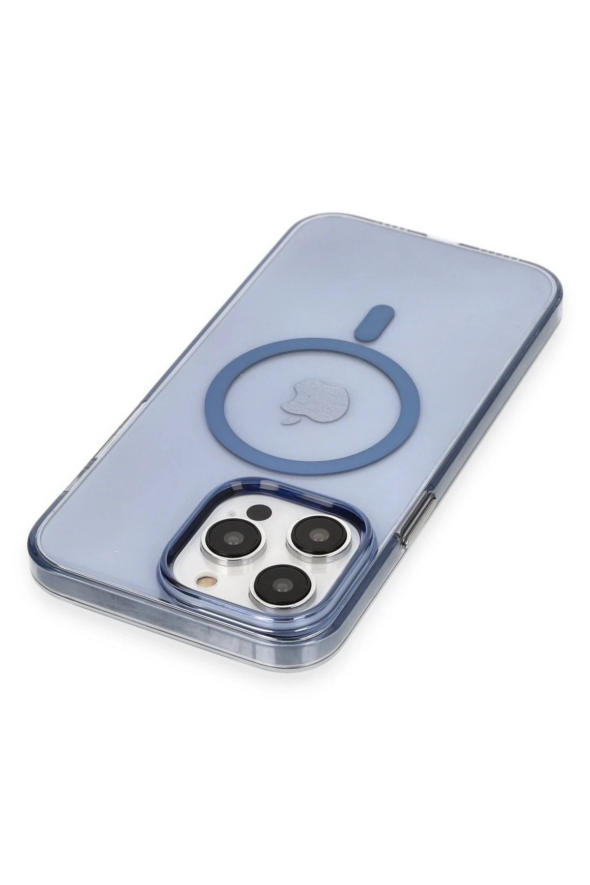 Newface iPhone 13 Pro Max Kılıf Tron Şeffaf Magsafe Kapak - Mavi