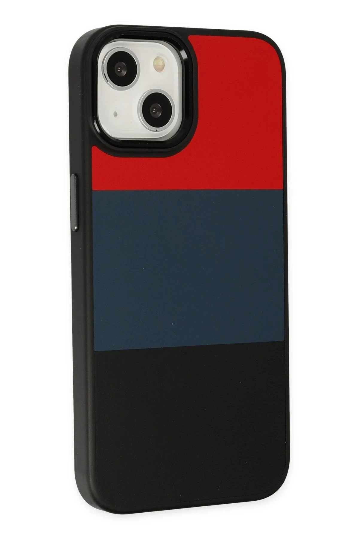 Newface iPhone 14 Plus Kılıf King Kapak - Kırmızı-Siyah