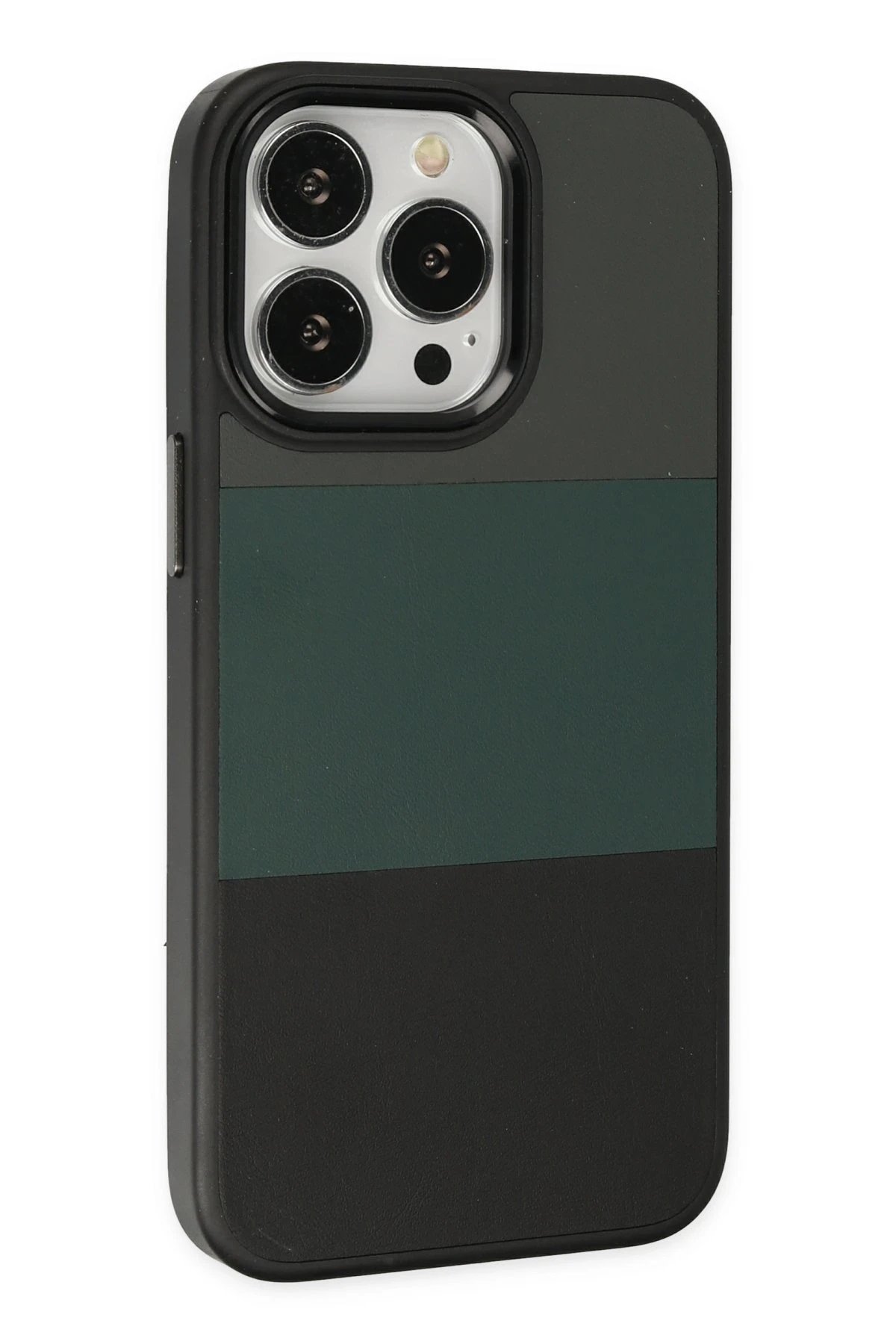 Newface iPhone 14 Pro Max Kılıf King Kapak - Gri-Siyah