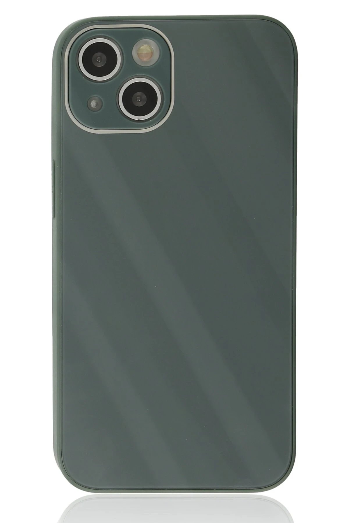 Newface iPhone 14 Plus Kılıf Glass Kapak - Koyu Yeşil