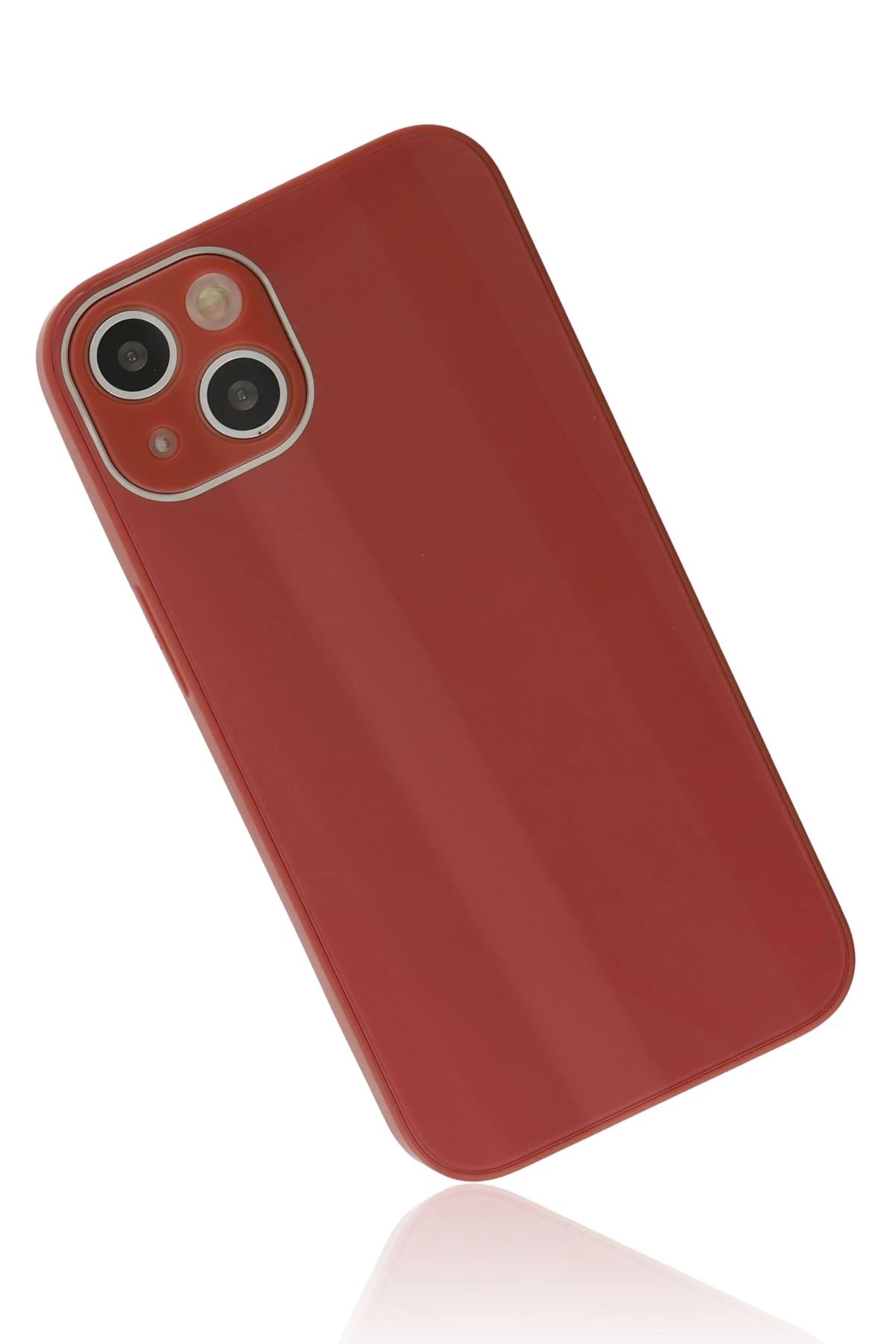 Newface iPhone 14 Plus Kılıf Glass Kapak - Bordo