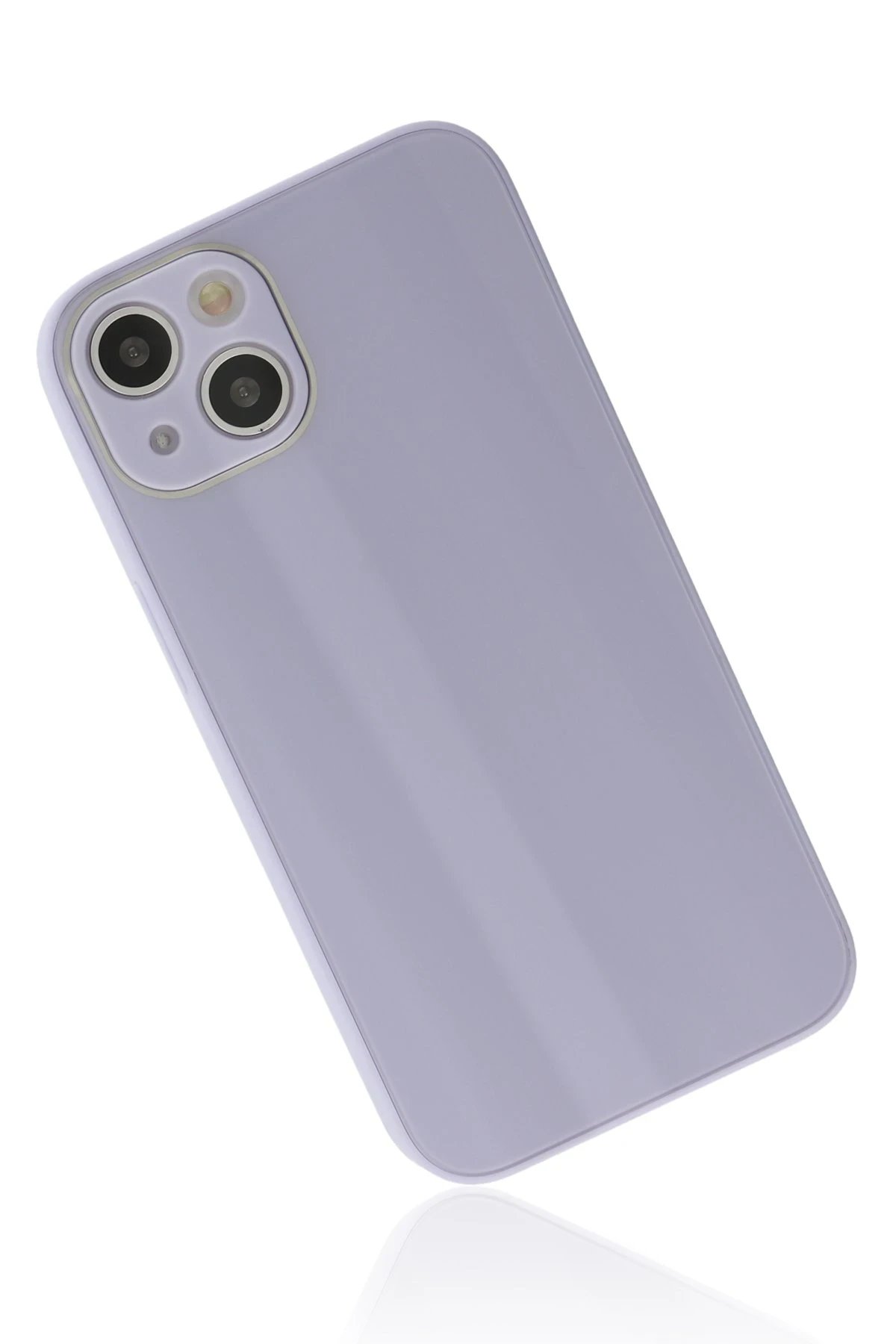 Newface iPhone 14 Plus Kılıf Glass Kapak - Lila