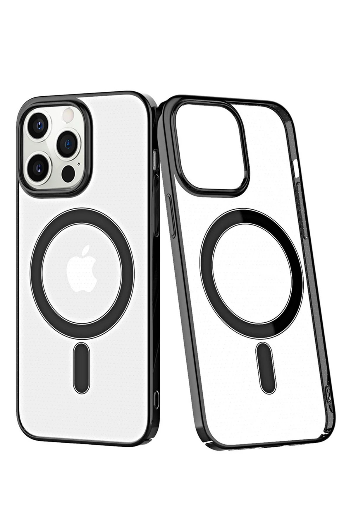 Newface iPhone 12 Pro Max Kılıf Element Magneticsafe Sert Kapak - Siyah