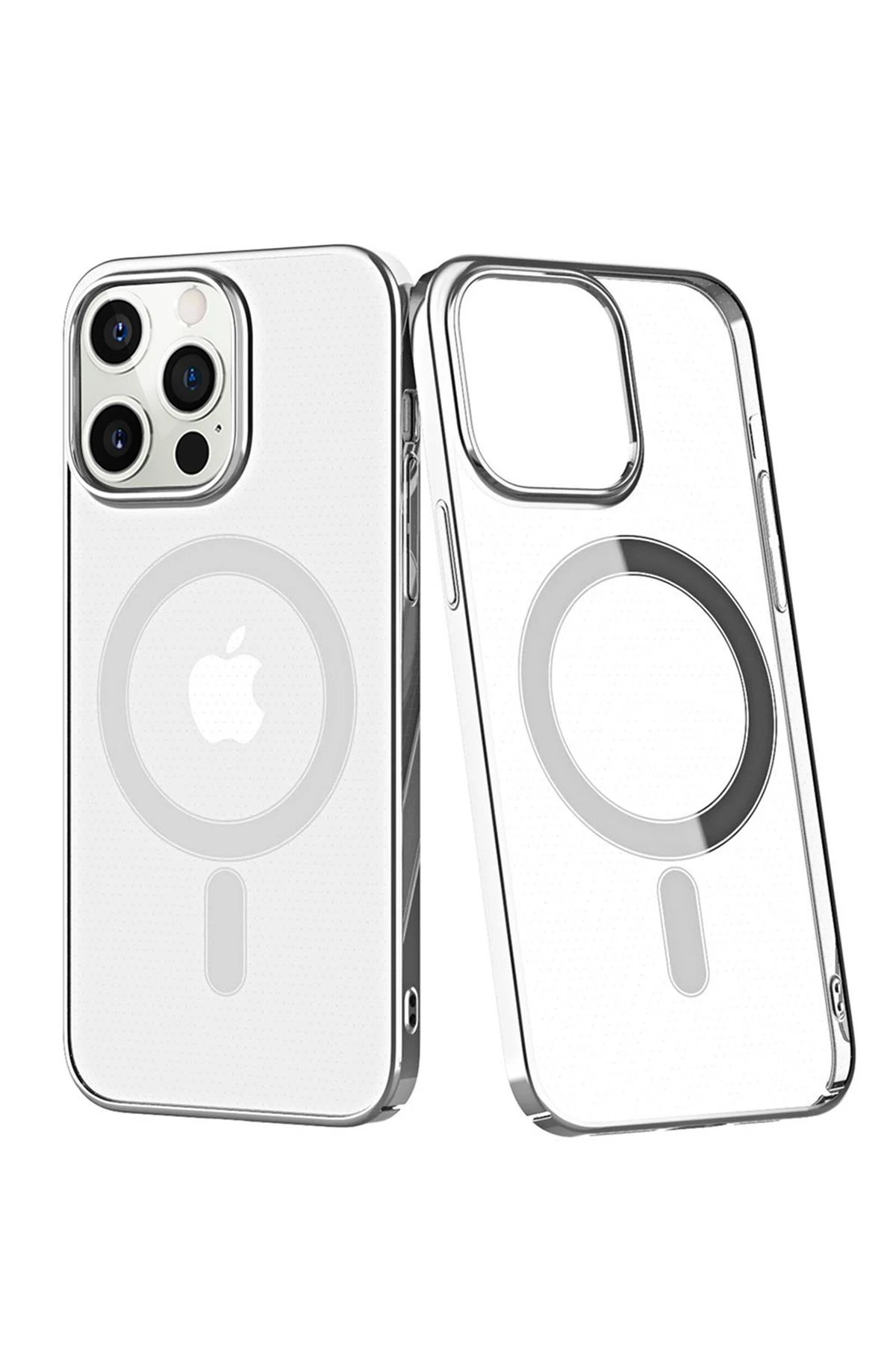 Newface iPhone 12 Pro Max Kılıf Element Magneticsafe Sert Kapak - Gümüş