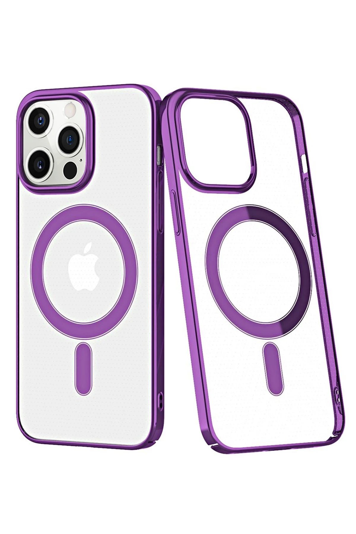 Newface iPhone 12 Pro Max Kılıf Element Magneticsafe Sert Kapak - Derin Mor