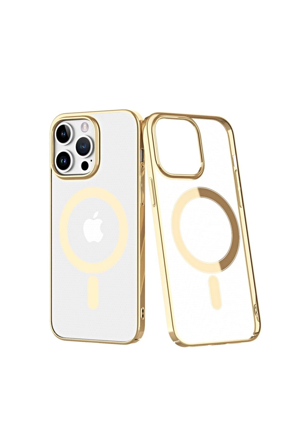 Newface iPhone 13 Pro Kılıf Element Magneticsafe Sert Kapak - Gold