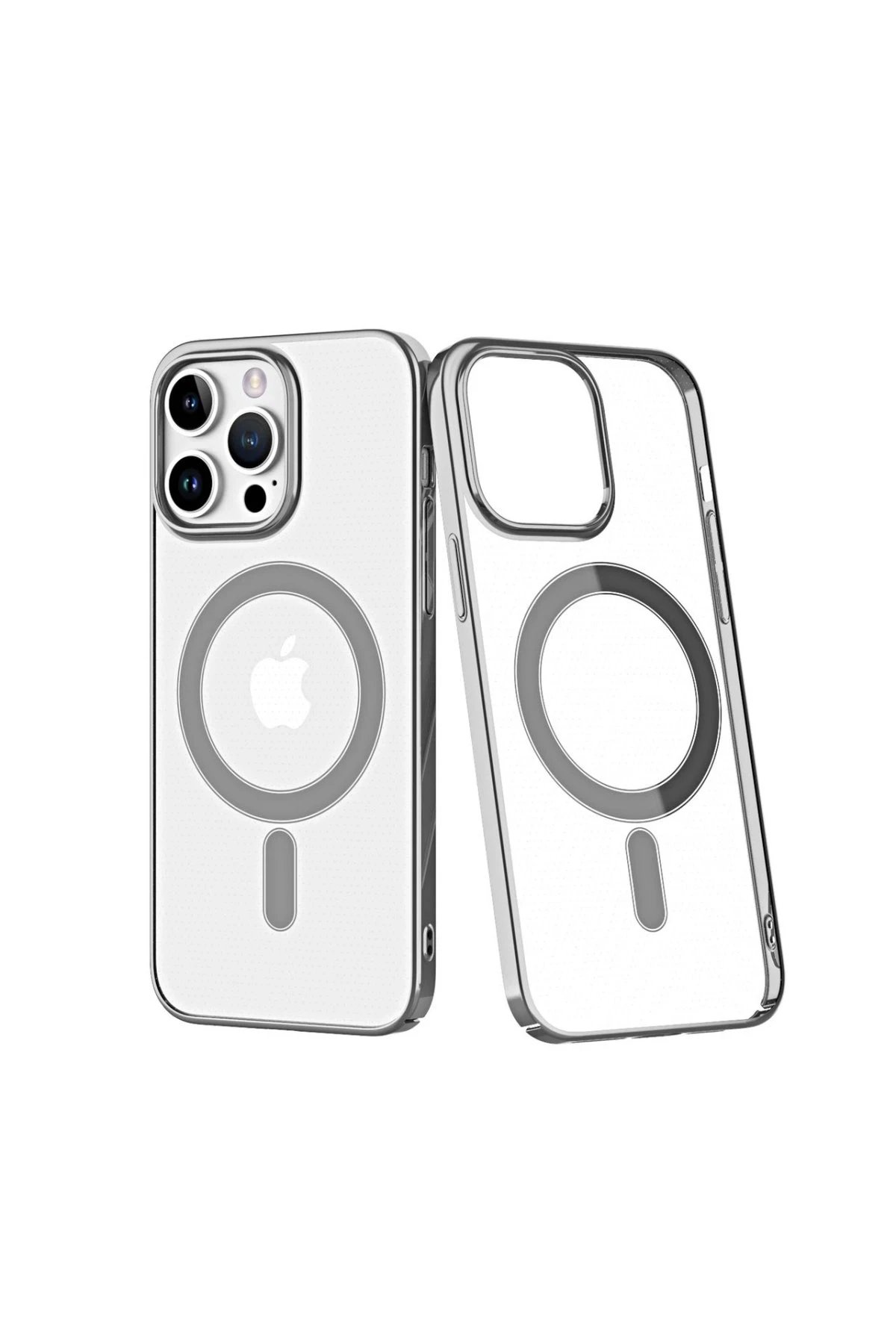 Newface iPhone 14 Pro Kılıf Element Magneticsafe Sert Kapak - Gümüş