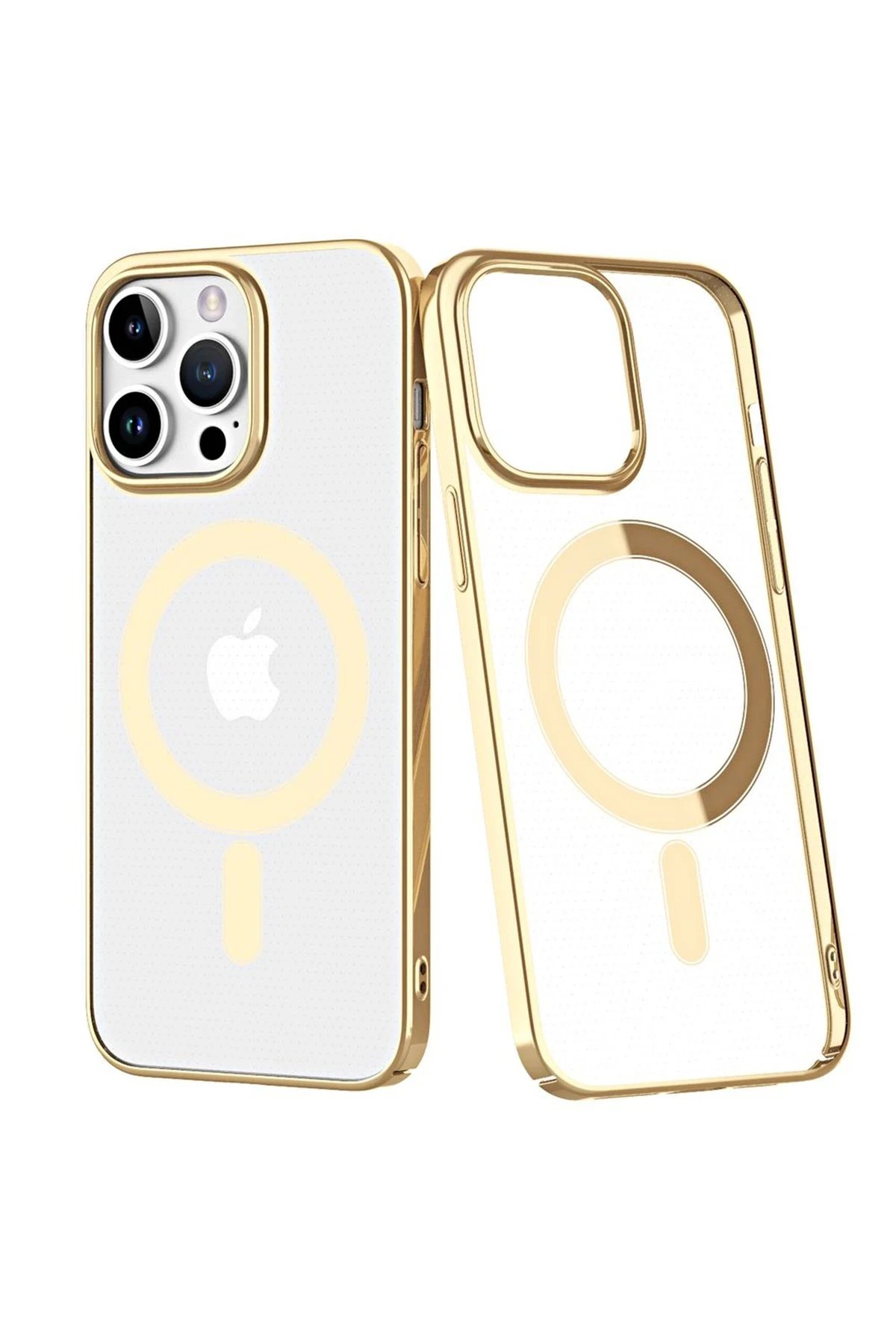 Newface iPhone 14 Pro Max Kılıf Element Magneticsafe Sert Kapak - Gold