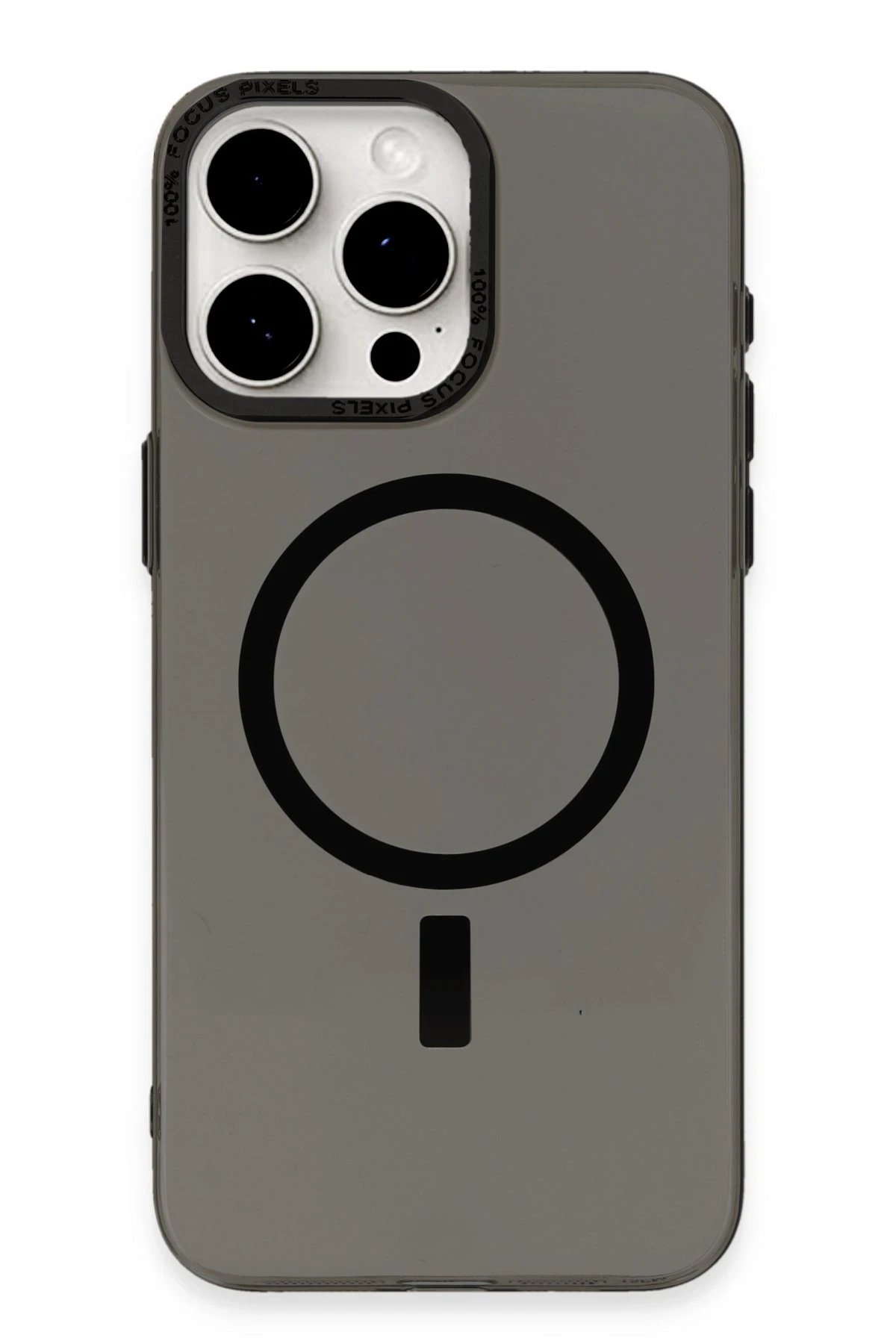 Newface iPhone 15 Pro Kılıf Anka PC Magneticsafe Sert Metal Kapak - Siyah