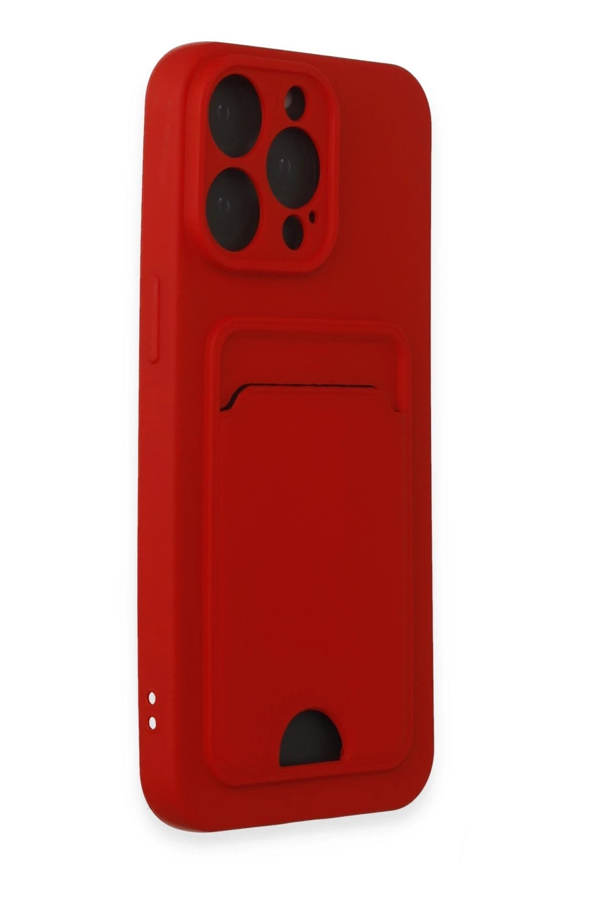 Newface iPhone 15 Pro Kılıf Kelvin Kartvizitli Silikon - Kırmızı