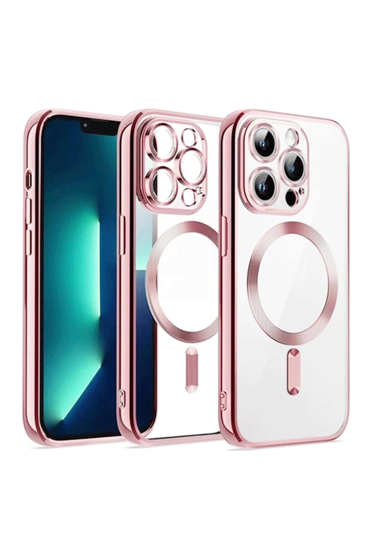 Newface iPhone 15 Kılıf Kross Magneticsafe Kapak - Pembe