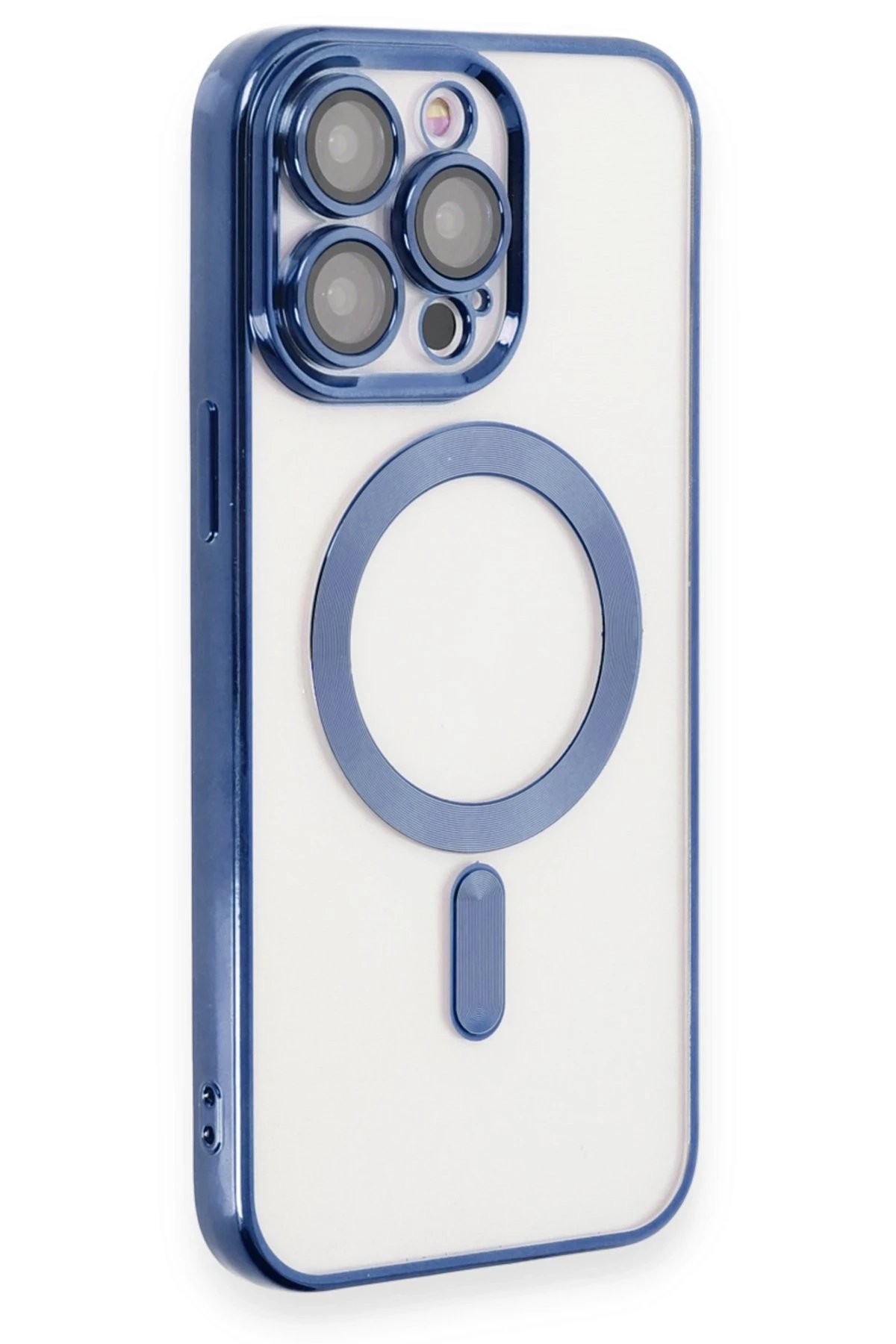 Newface iPhone 15 Pro Kılıf Kross Magneticsafe Kapak - Lacivert