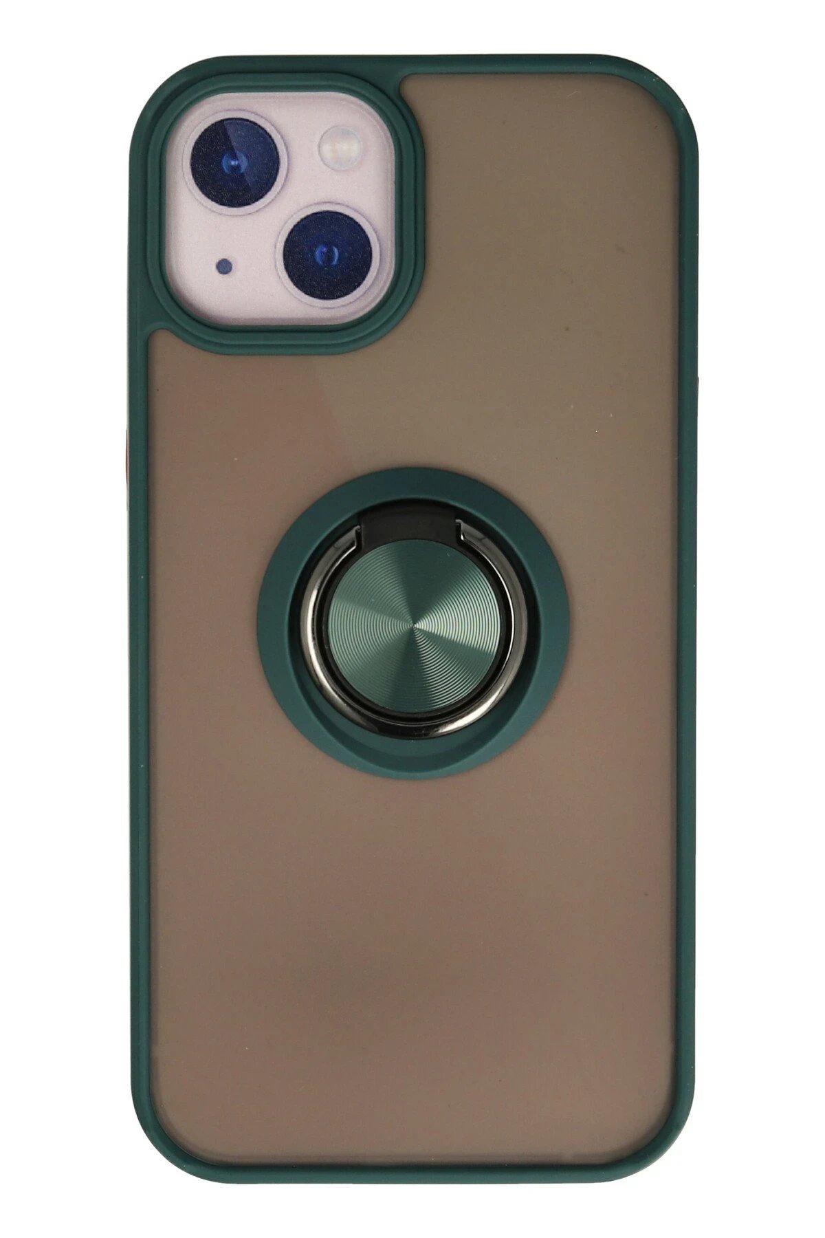 Newface iPhone 15 Kılıf Montreal Yüzüklü Silikon Kapak - Yeşil