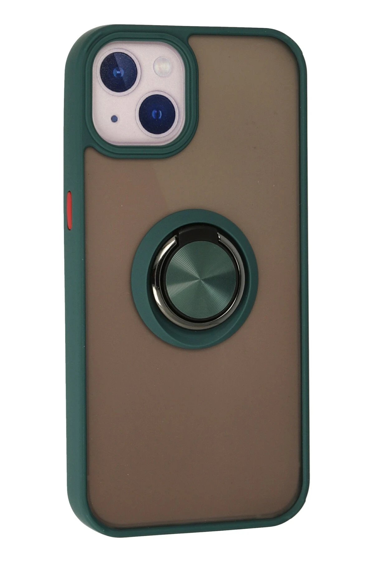 Newface iPhone 15 Kılıf Montreal Yüzüklü Silikon Kapak - Yeşil