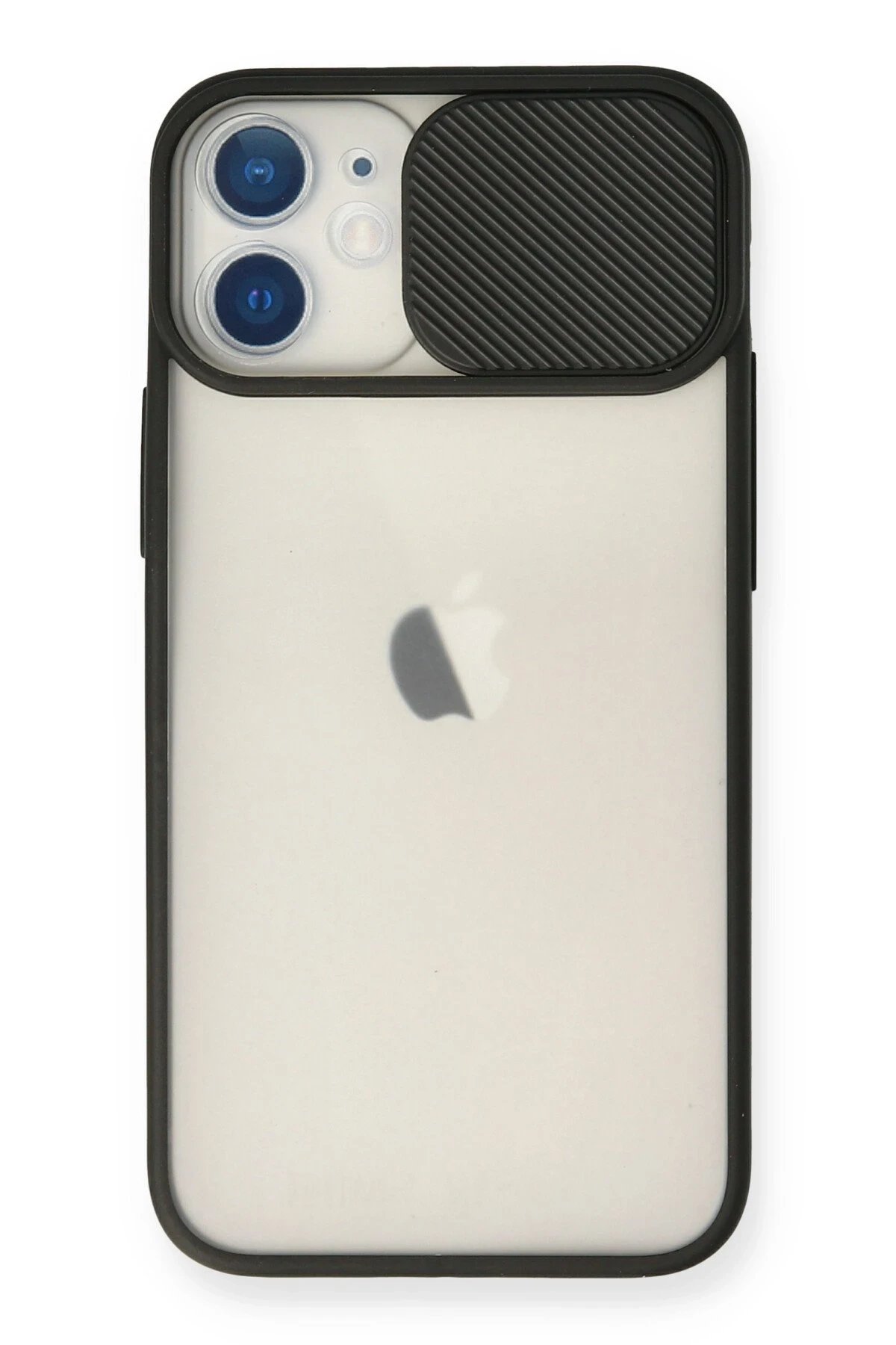 Newface iPhone 11 Kılıf Palm Buzlu Kamera Sürgülü Silikon - Siyah