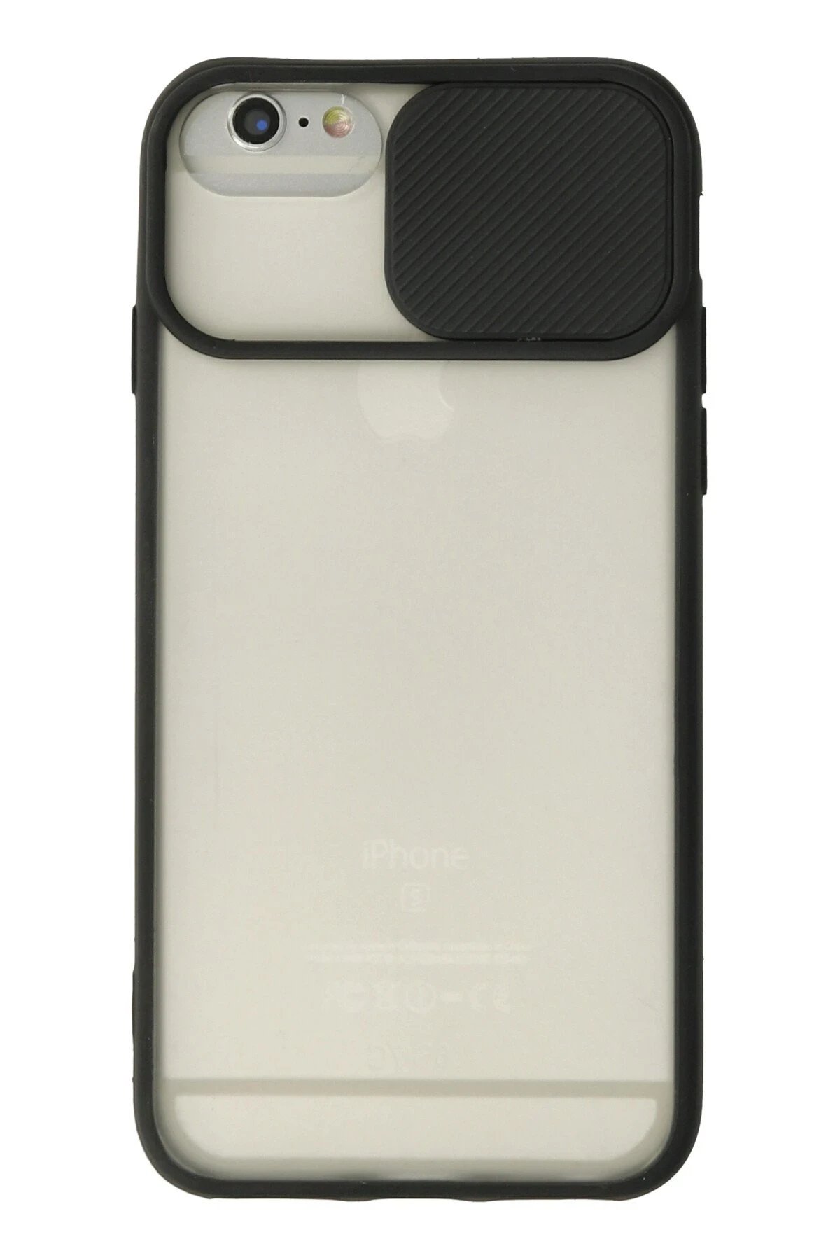 Newface iPhone 6 Kılıf Palm Buzlu Kamera Sürgülü Silikon - Siyah