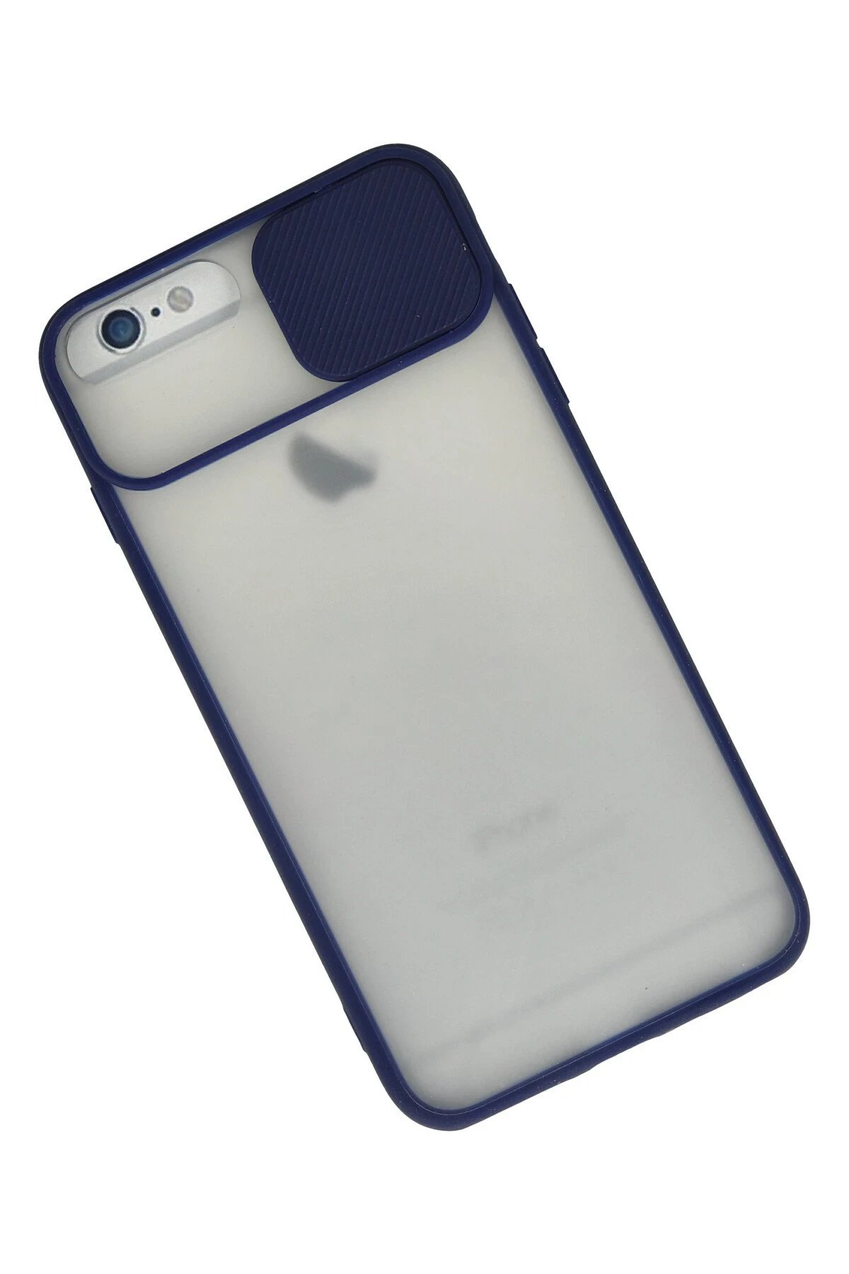 Newface iPhone 6 Plus Kılıf Palm Buzlu Kamera Sürgülü Silikon - Lacivert