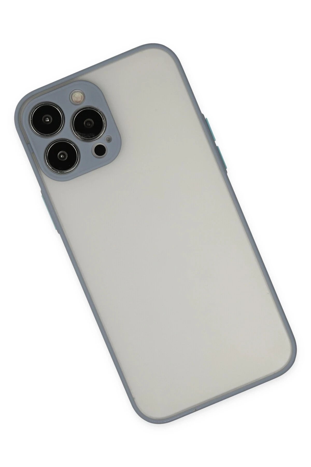 Newface iPhone 15 Pro Max Kılıf Montreal Silikon Kapak - Gri