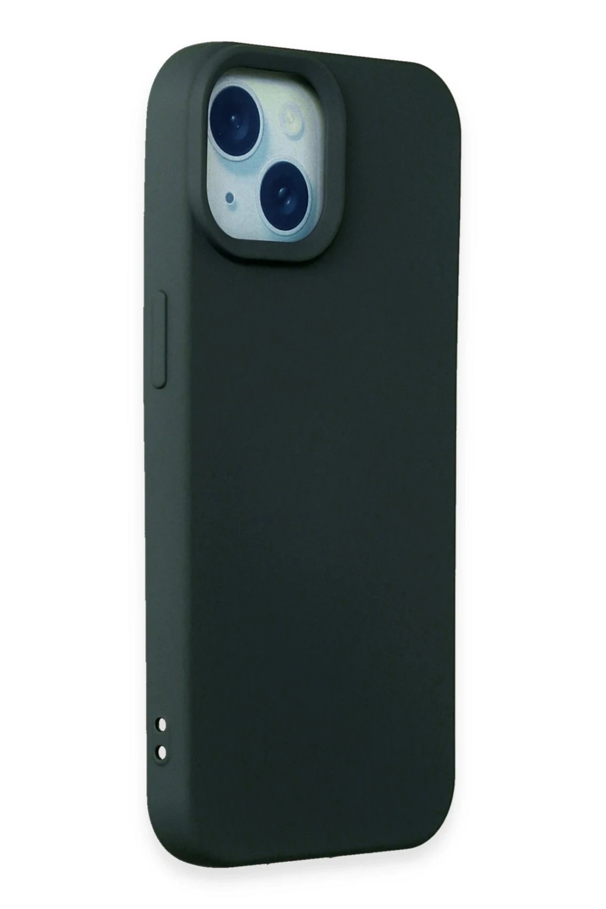 Newface iPhone 15 Kılıf Nano içi Kadife Silikon - Koyu Yeşil