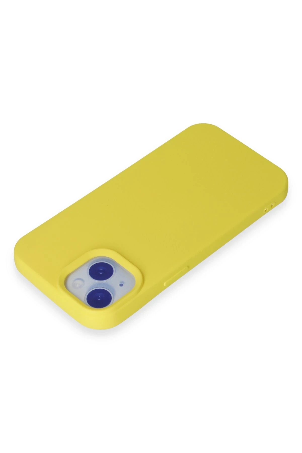 Newface iPhone 15 Plus Kılıf Nano içi Kadife Silikon - Sarı