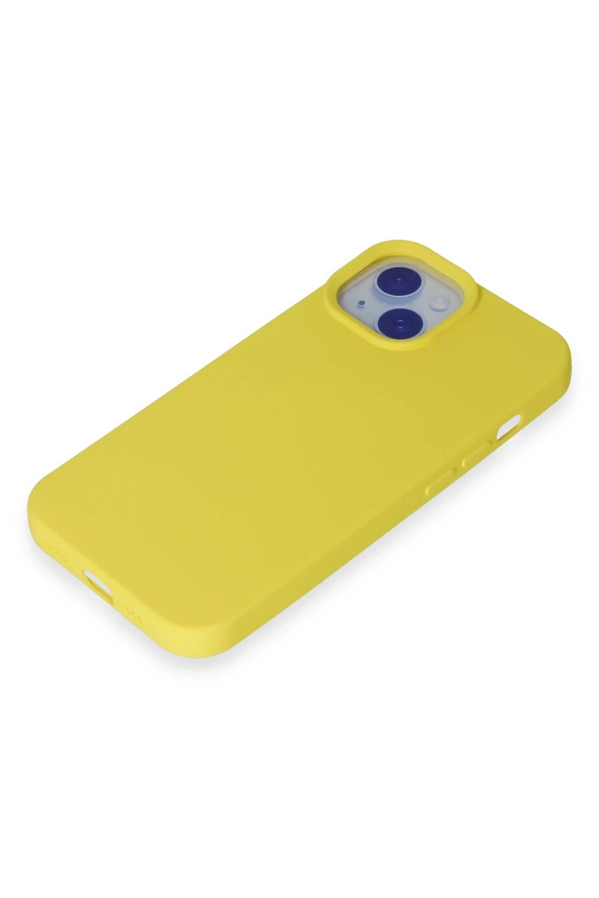 Newface iPhone 15 Plus Kılıf Nano içi Kadife Silikon - Sarı