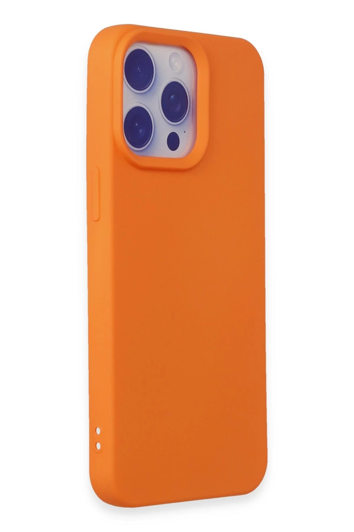 Newface iPhone 15 Pro Max Kılıf Nano içi Kadife Silikon - Turuncu