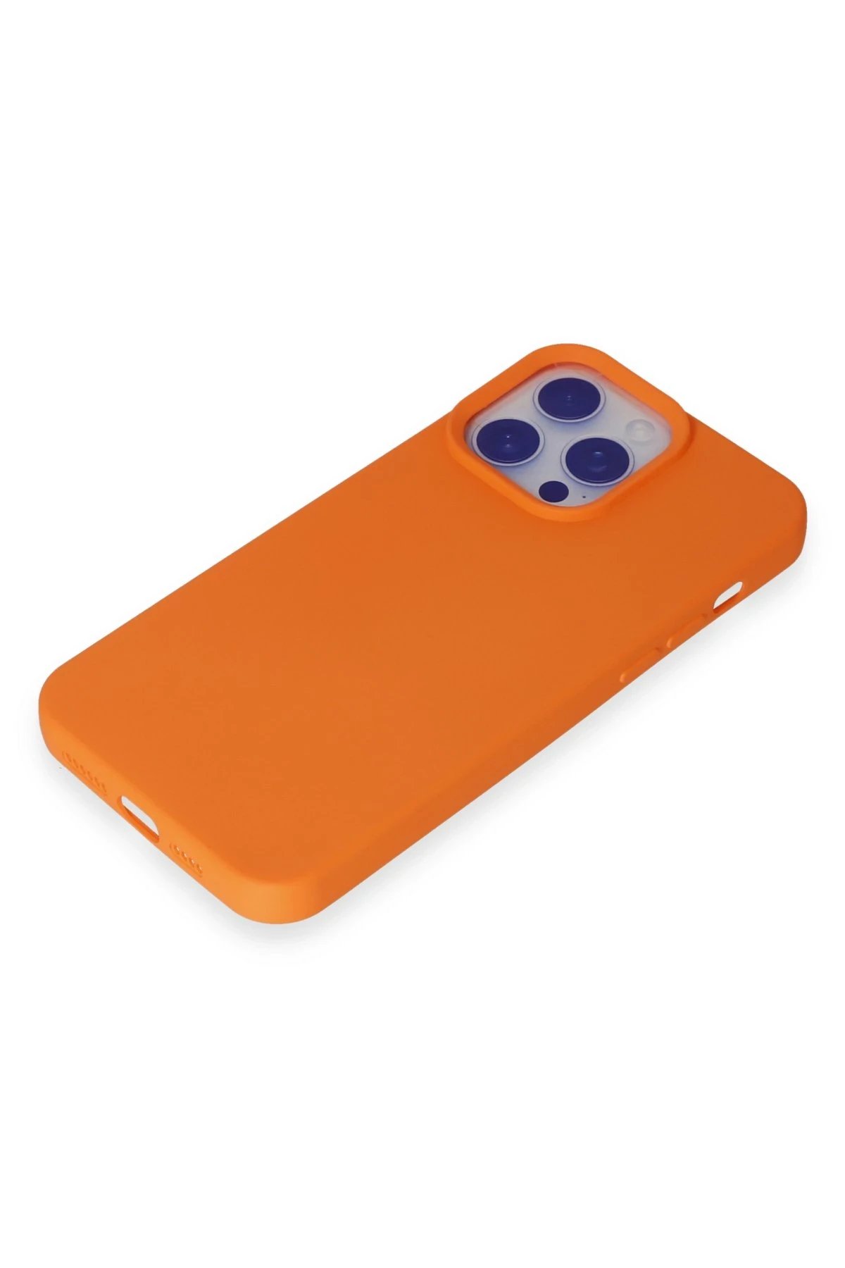 Newface iPhone 15 Pro Max Kılıf Nano içi Kadife Silikon - Turuncu