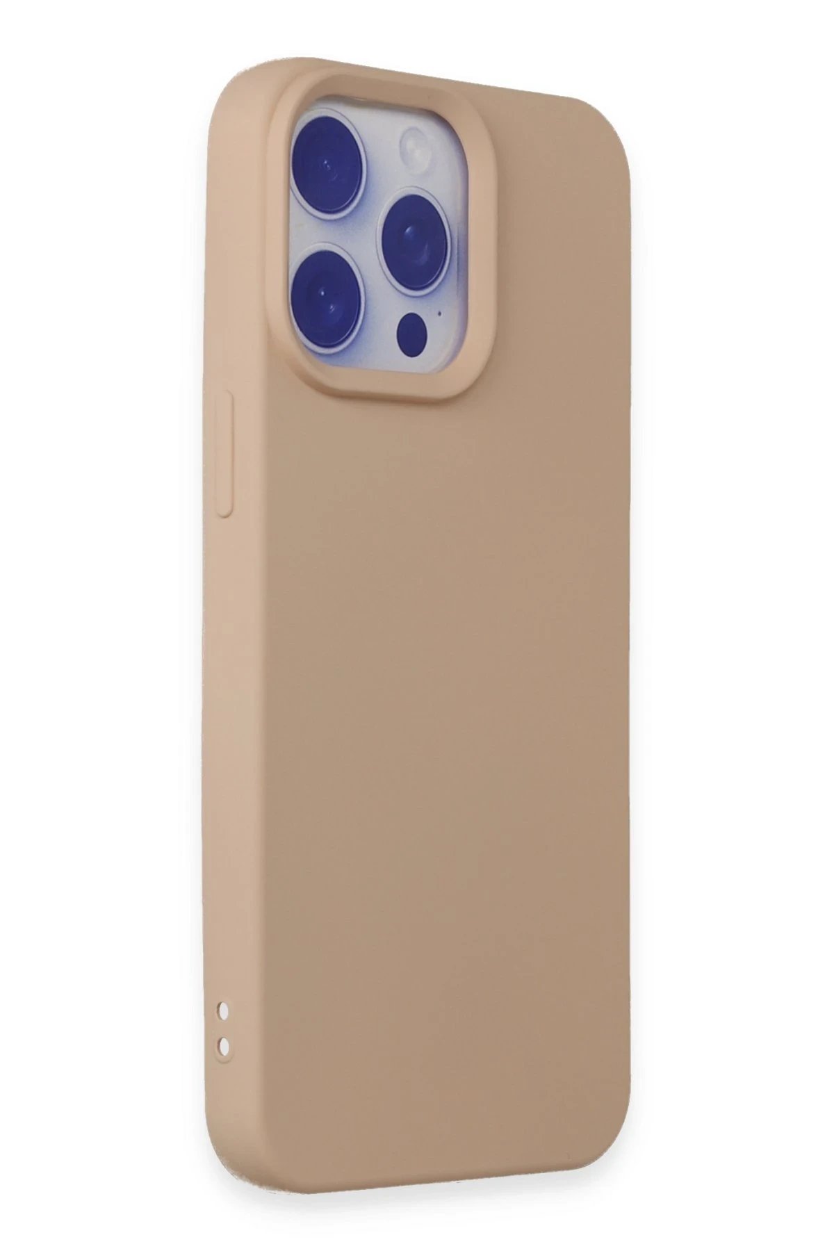 Newface iPhone 15 Pro Max Kılıf Nano içi Kadife Silikon - Pudra