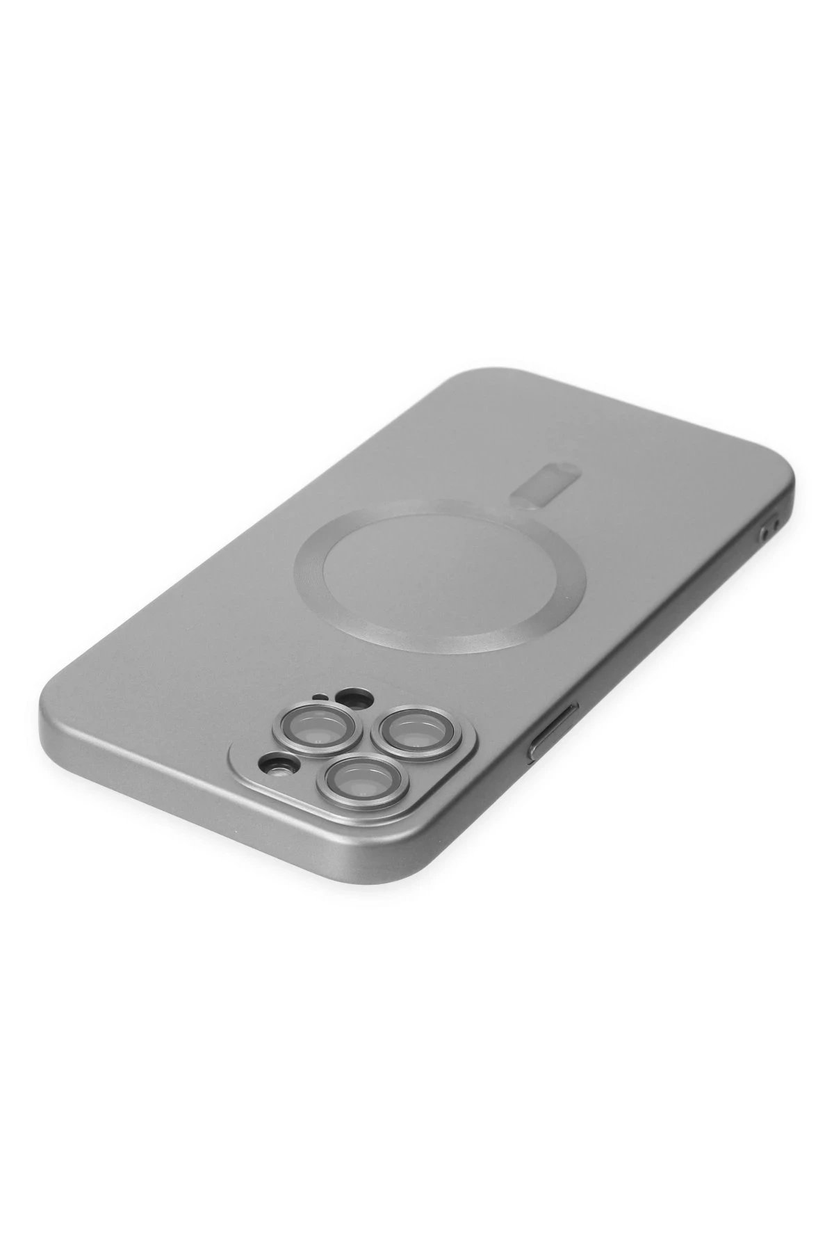 Newface iPhone 12 Pro Max Kılıf Moshi Lens Magneticsafe Silikon - Gümüş