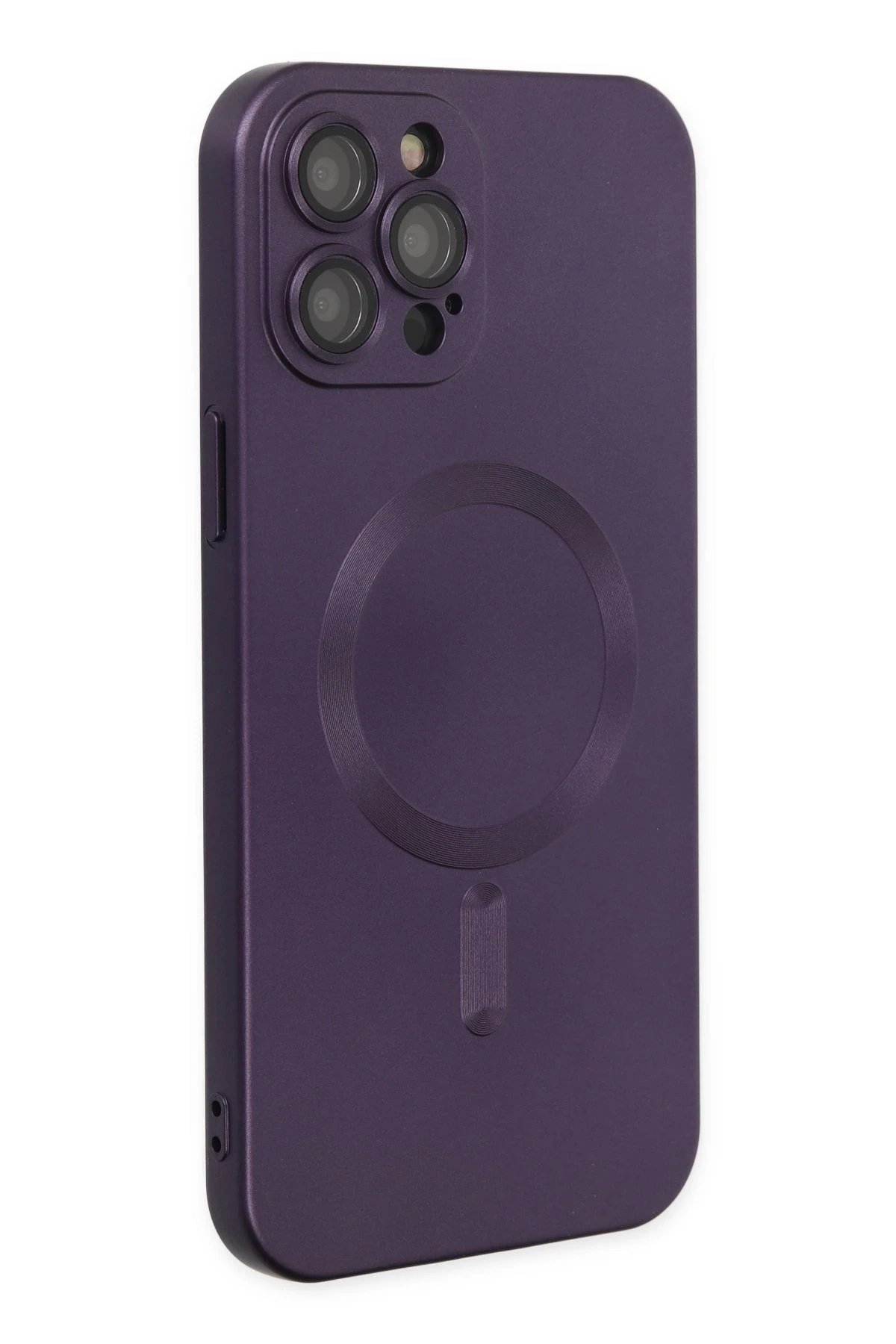 Newface iPhone 12 Pro Max Kılıf Moshi Lens Magneticsafe Silikon - Mor