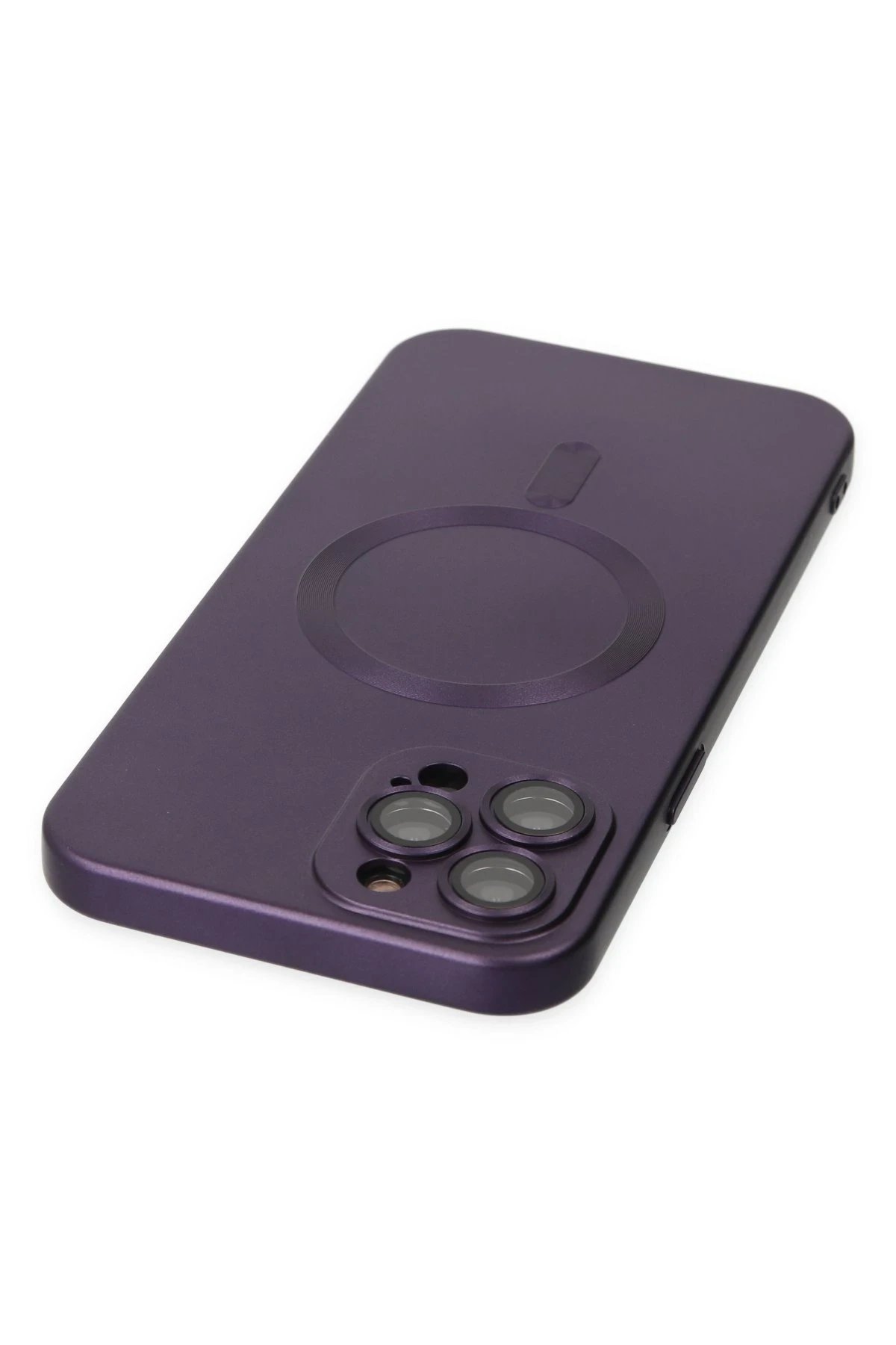 Newface iPhone 12 Pro Max Kılıf Moshi Lens Magneticsafe Silikon - Mor