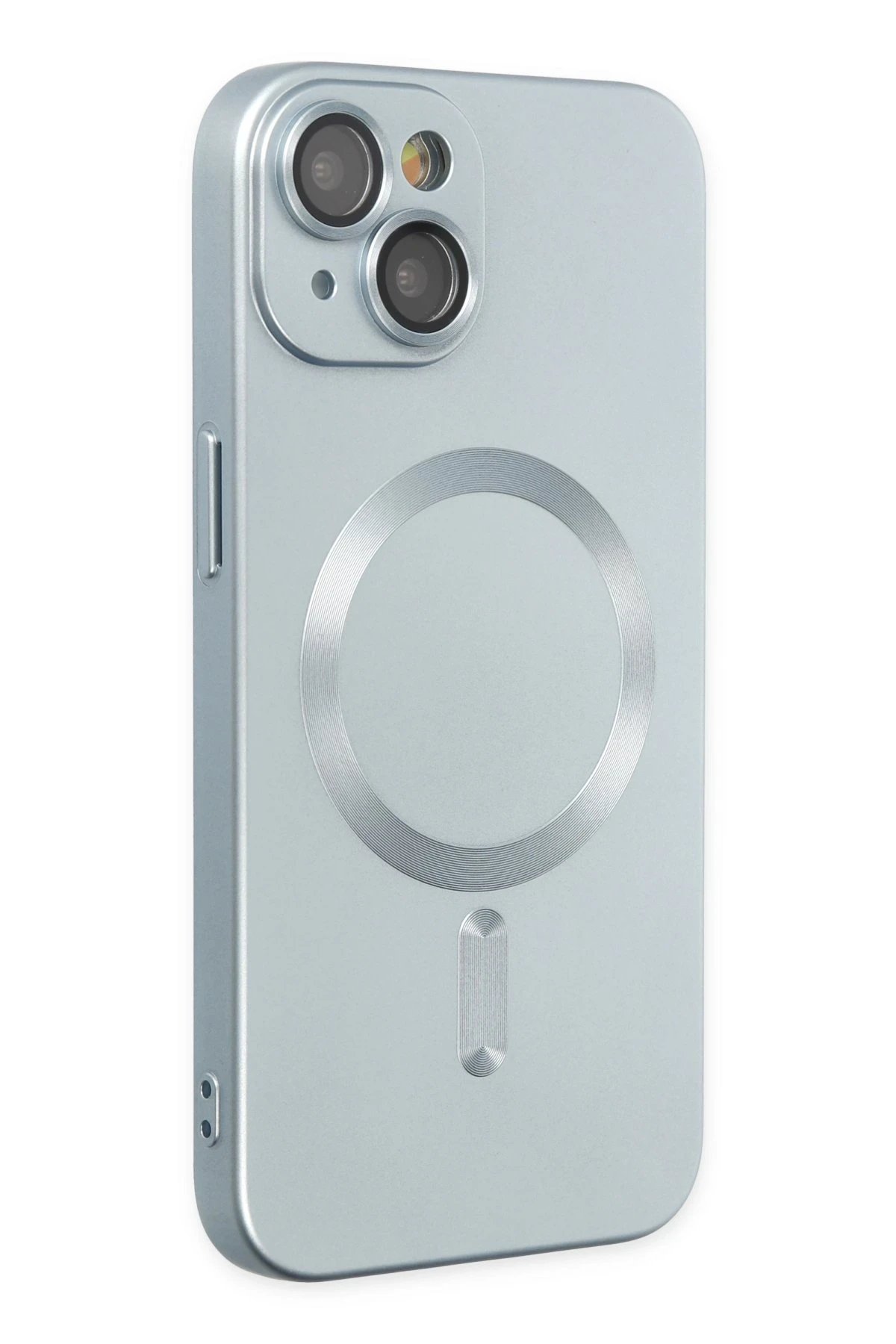 Newface iPhone 14 Plus Kılıf Moshi Lens Magneticsafe Silikon - Sierra Blue