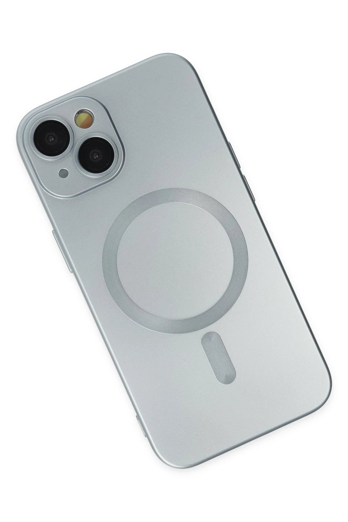 Newface iPhone 14 Plus Kılıf Moshi Lens Magneticsafe Silikon - Sierra Blue