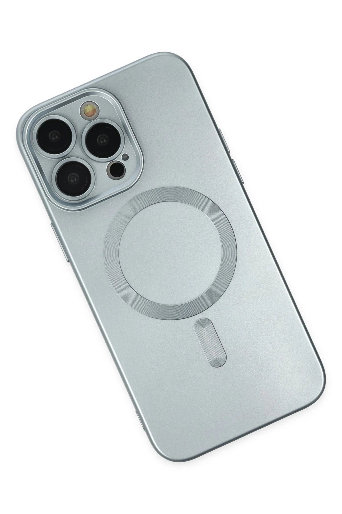 Newface iPhone 14 Pro Kılıf Moshi Lens Magneticsafe Silikon - Sierra Blue