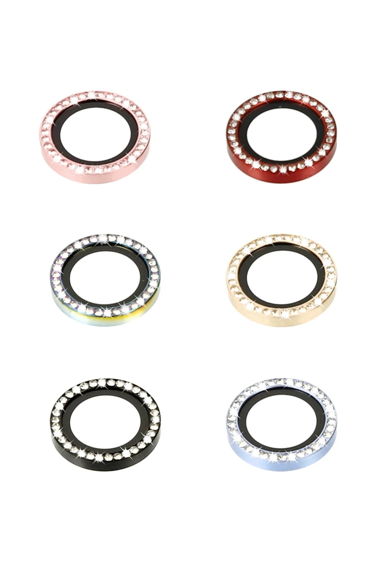 Newface iPhone 14 Diamond Kamera Lens - Yeşil