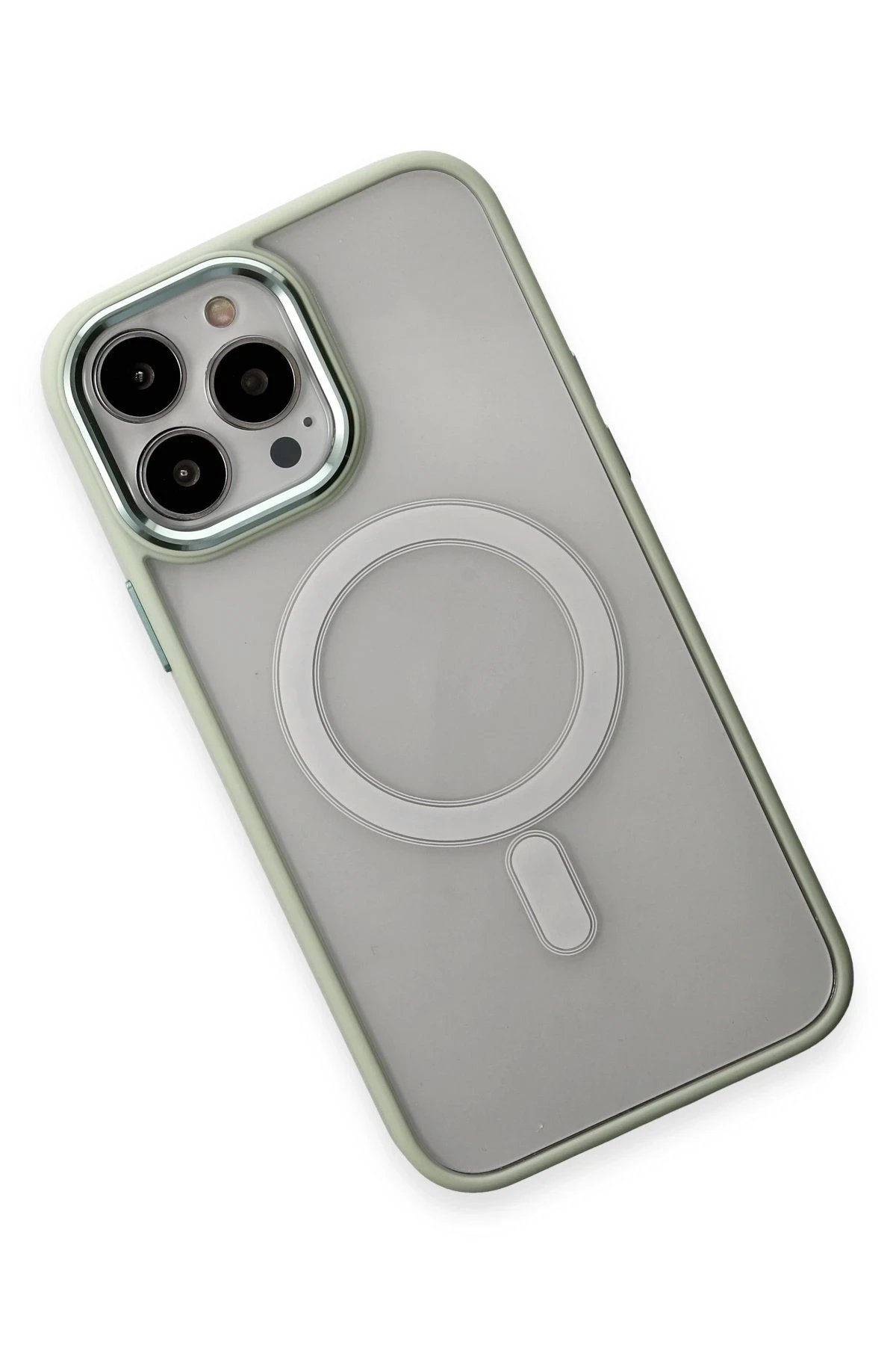 Newface iPhone 15 Pro Kılıf Room Magneticsafe Silikon - Su Yeşili