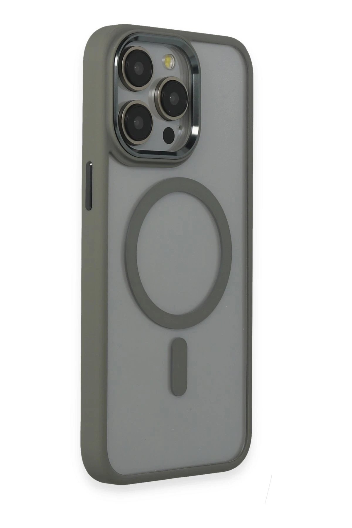 Newface iPhone 15 Pro Max Kılıf Room Magneticsafe Silikon - Gri