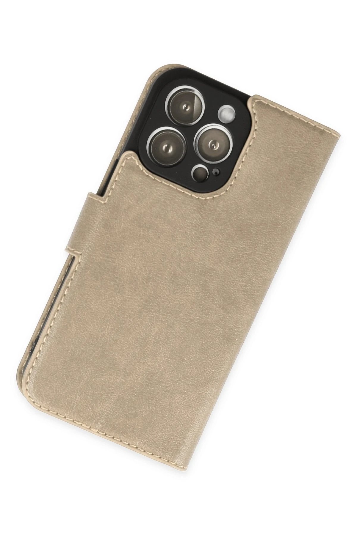 Newface iPhone 14 Pro Kılıf Trend S Plus Kapaklı Kılıf - Gold