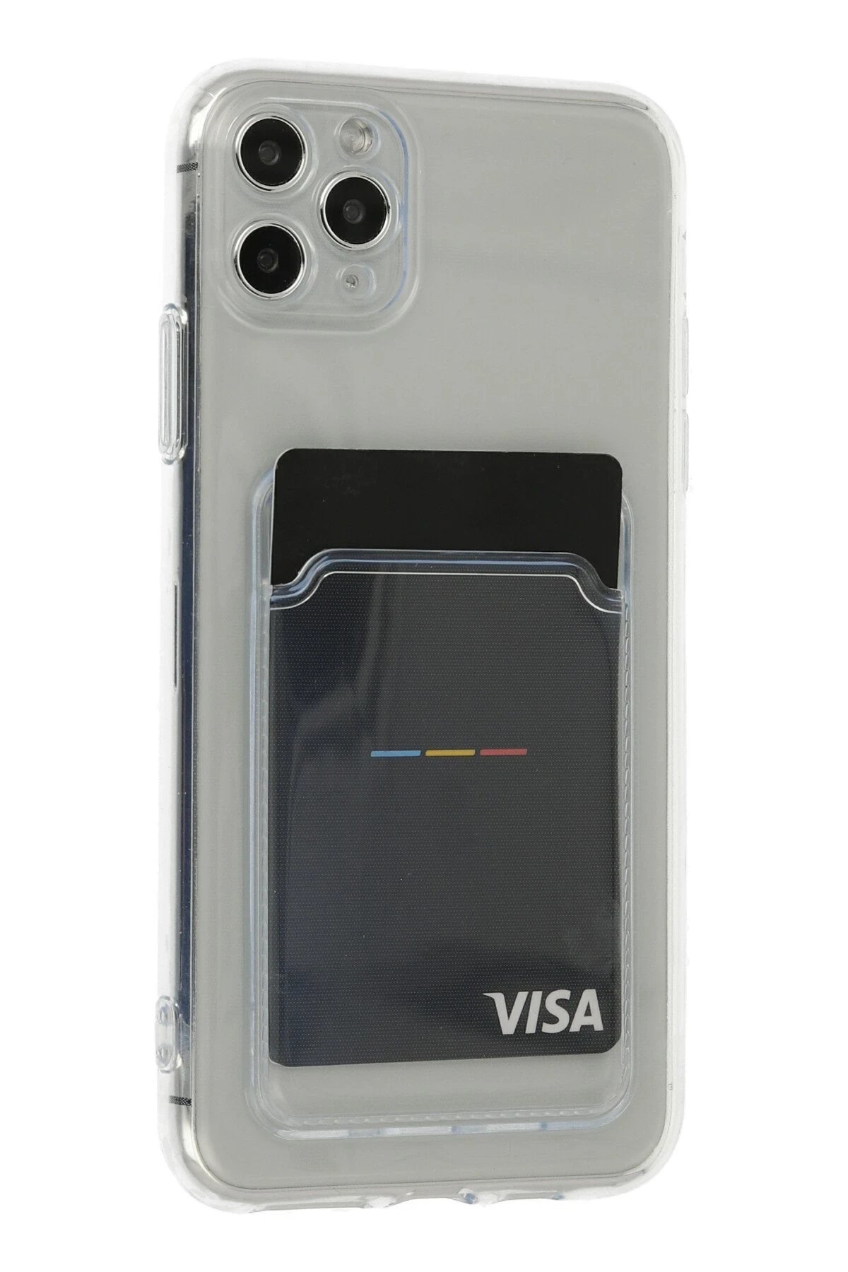 Newface iPhone 11 Pro Max Kılıf Kart Şeffaf Silikon - Şeffaf