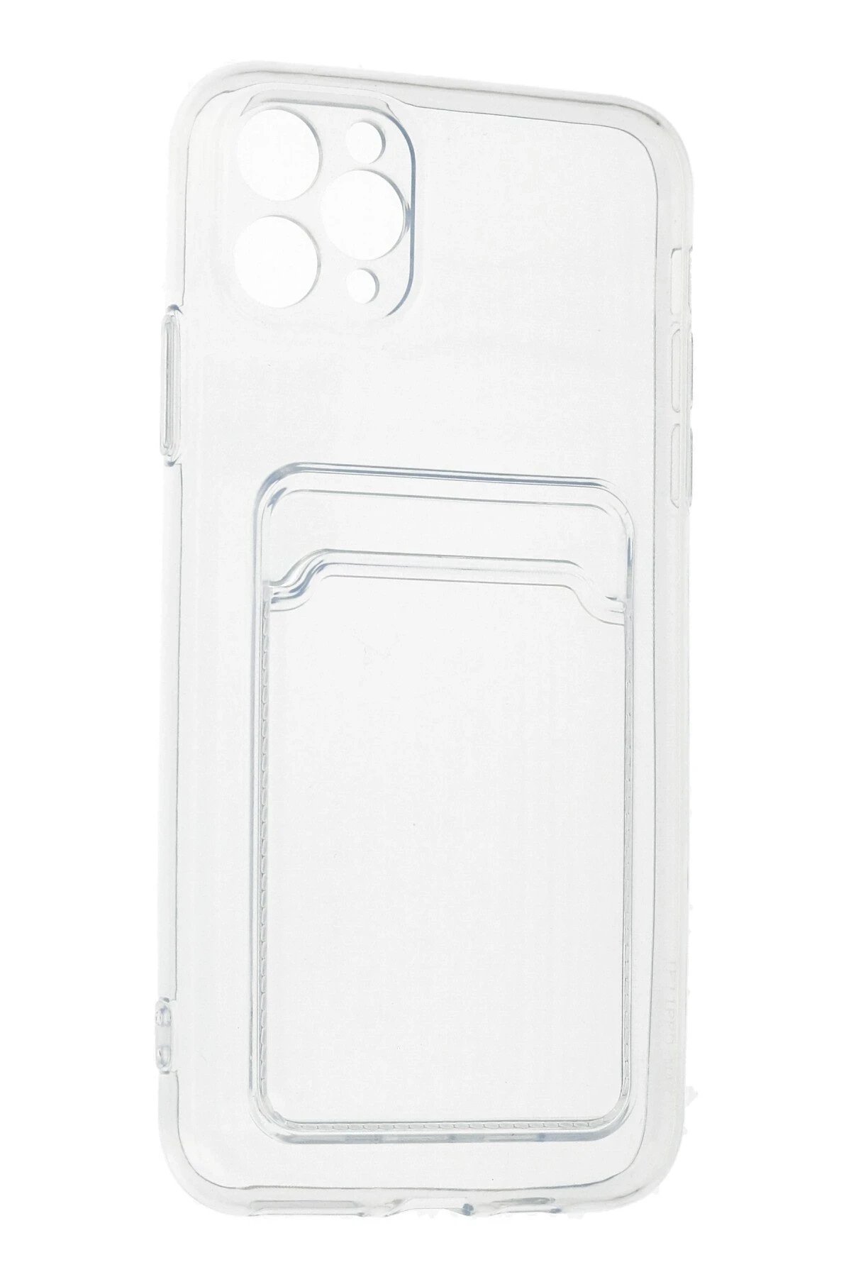 Newface iPhone 11 Pro Max Kılıf Kart Şeffaf Silikon - Şeffaf