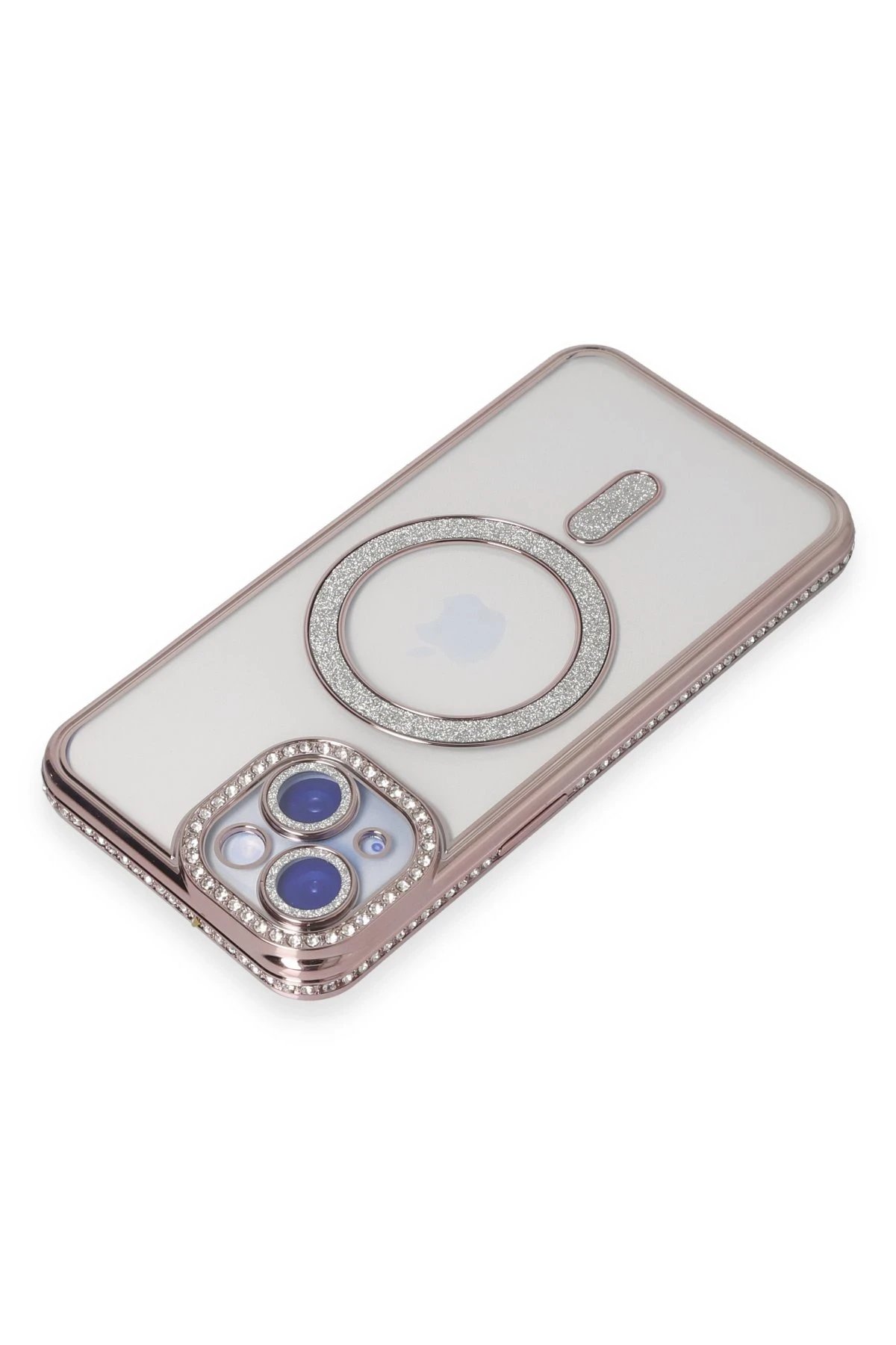 Newface iPhone 15 Kılıf Joke Simli Magneticsafe Kılıf - Pembe