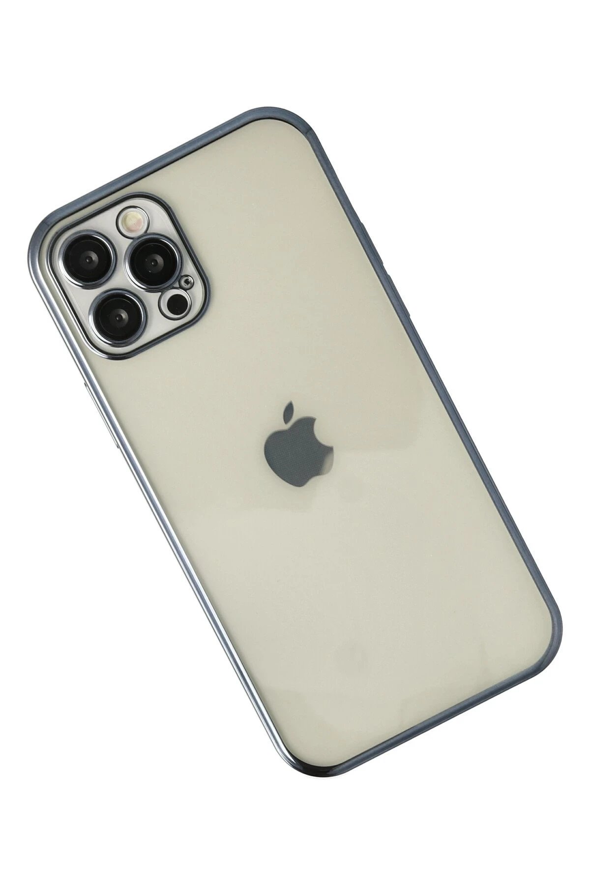 Newface iPhone 12 Pro Max Kılıf Razer Lensli Silikon - Mavi