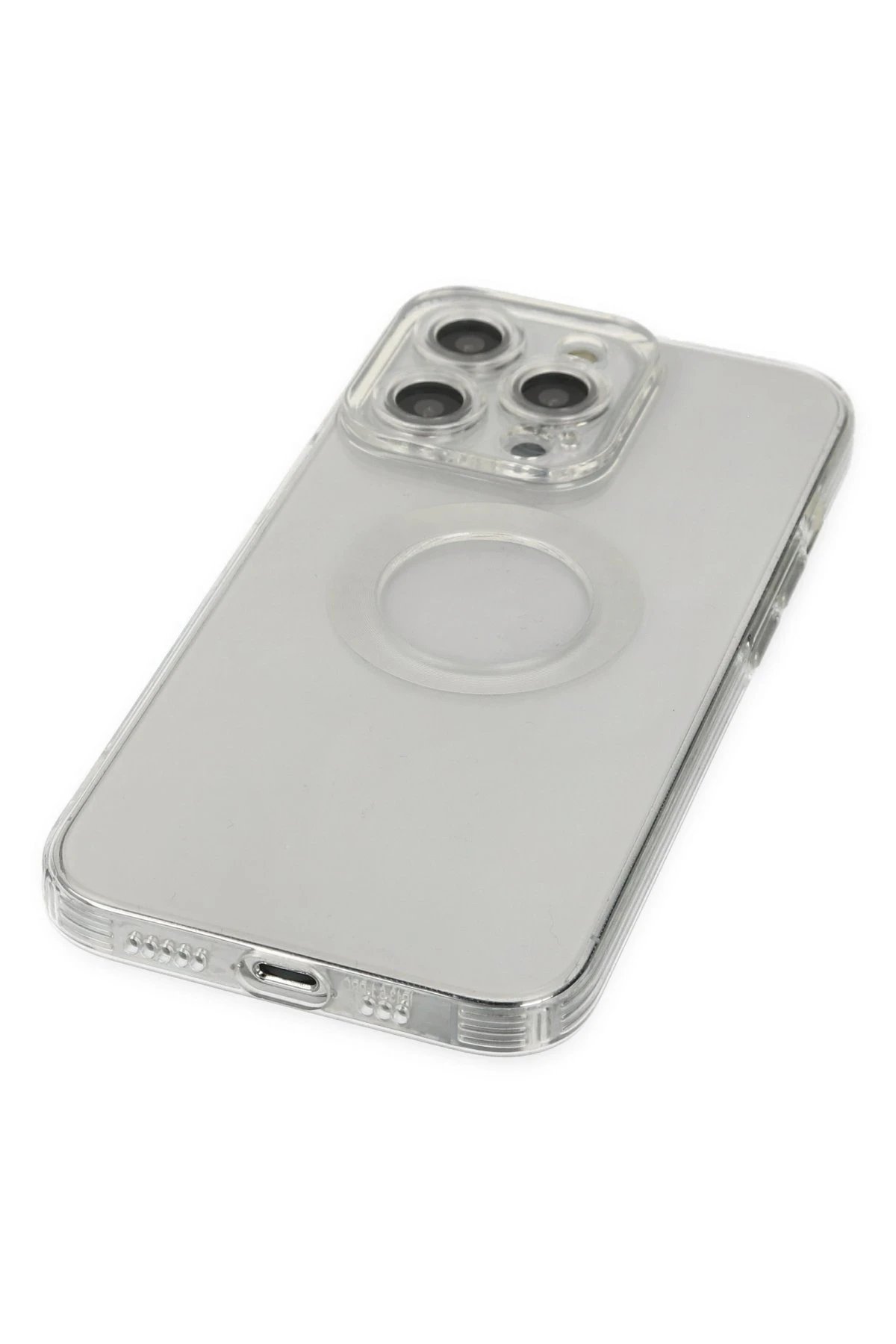 Newface iPhone 14 Pro Kılıf Santa Lens Silikon - Şeffaf