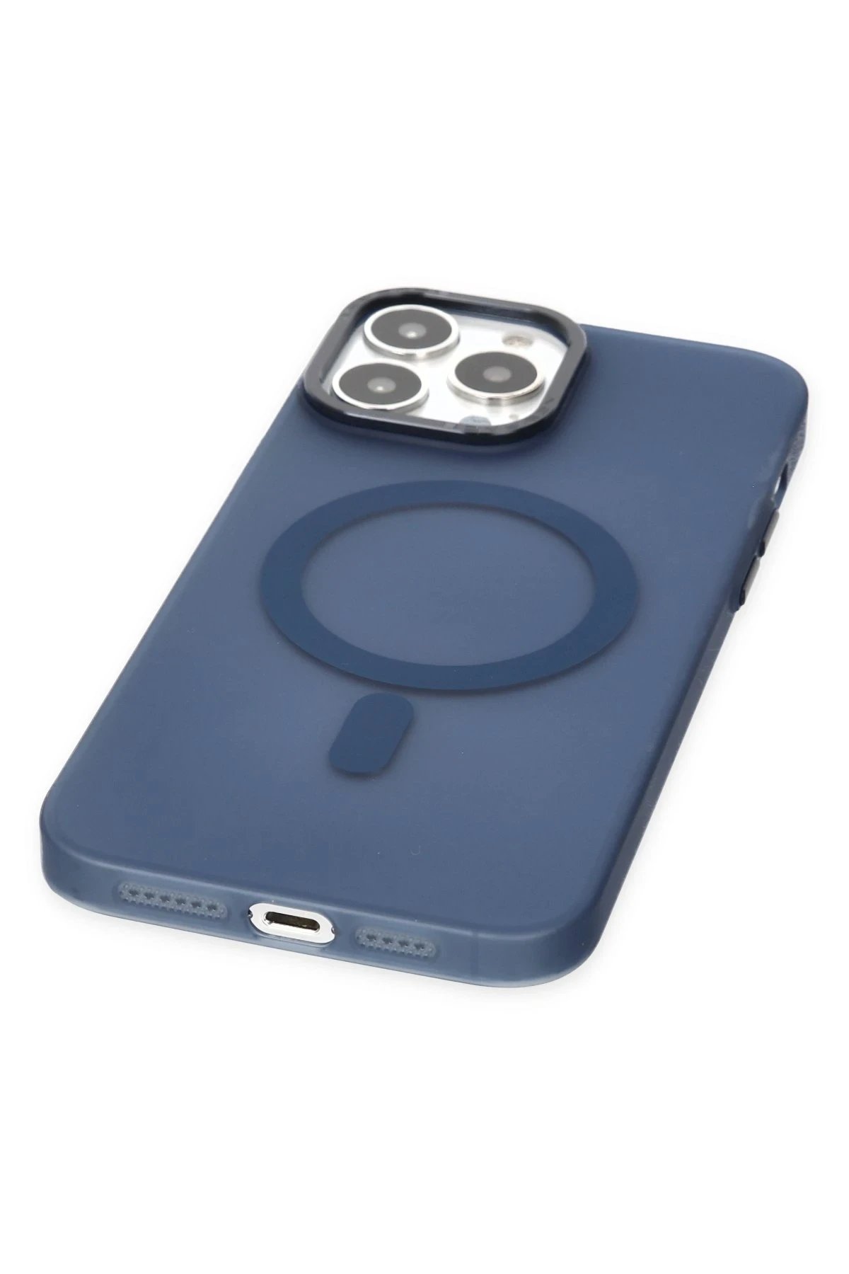 Newface iPhone 14 Pro Kılıf Lodos Magneticsafe Mat Kapak - Mavi