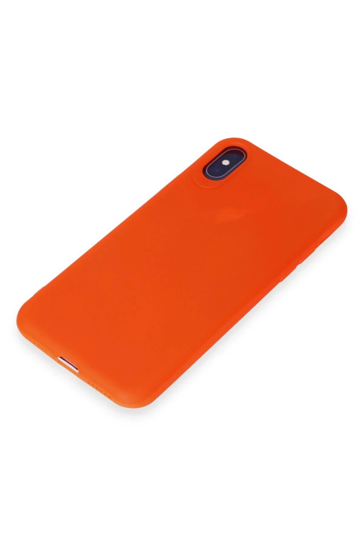 Newface iPhone X Kılıf First Silikon - Parlak Turuncu